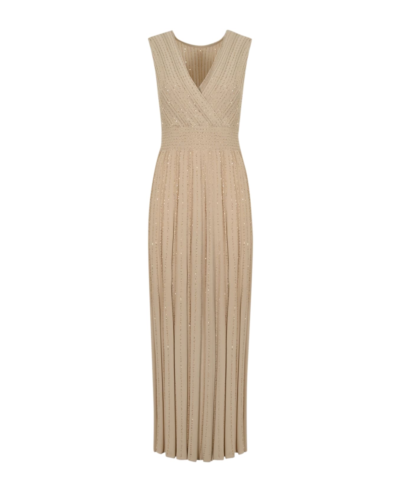 D.Exterior Dress In Viscose And Sequins - Sabbia
