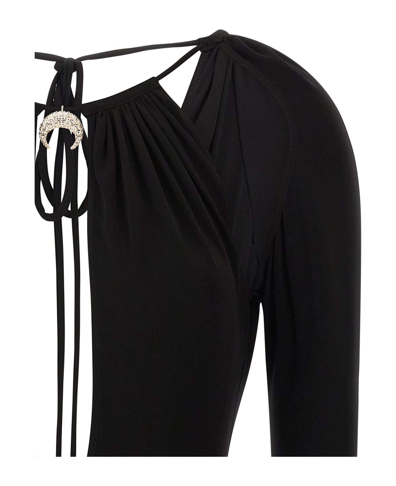 Marine Serre Jewel Pendant Bodysuit - BLACK