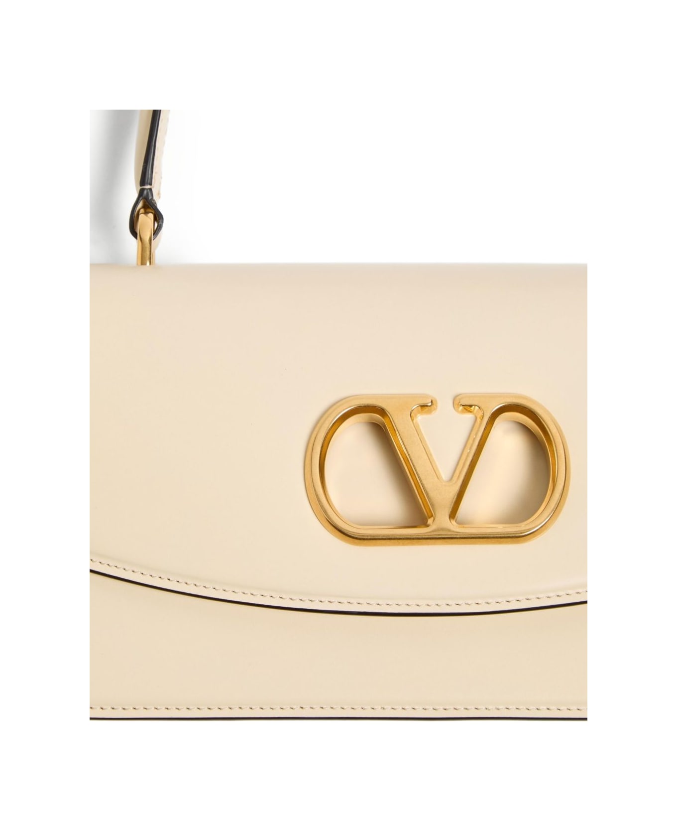 Valentino Garavani Vain Leather Top Handle Bag - White