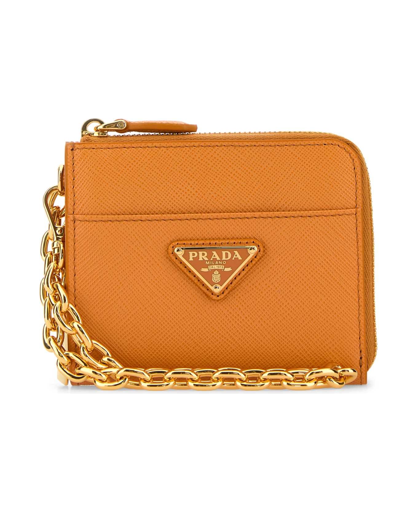 Prada Orange Leather Wallet - AMBRA