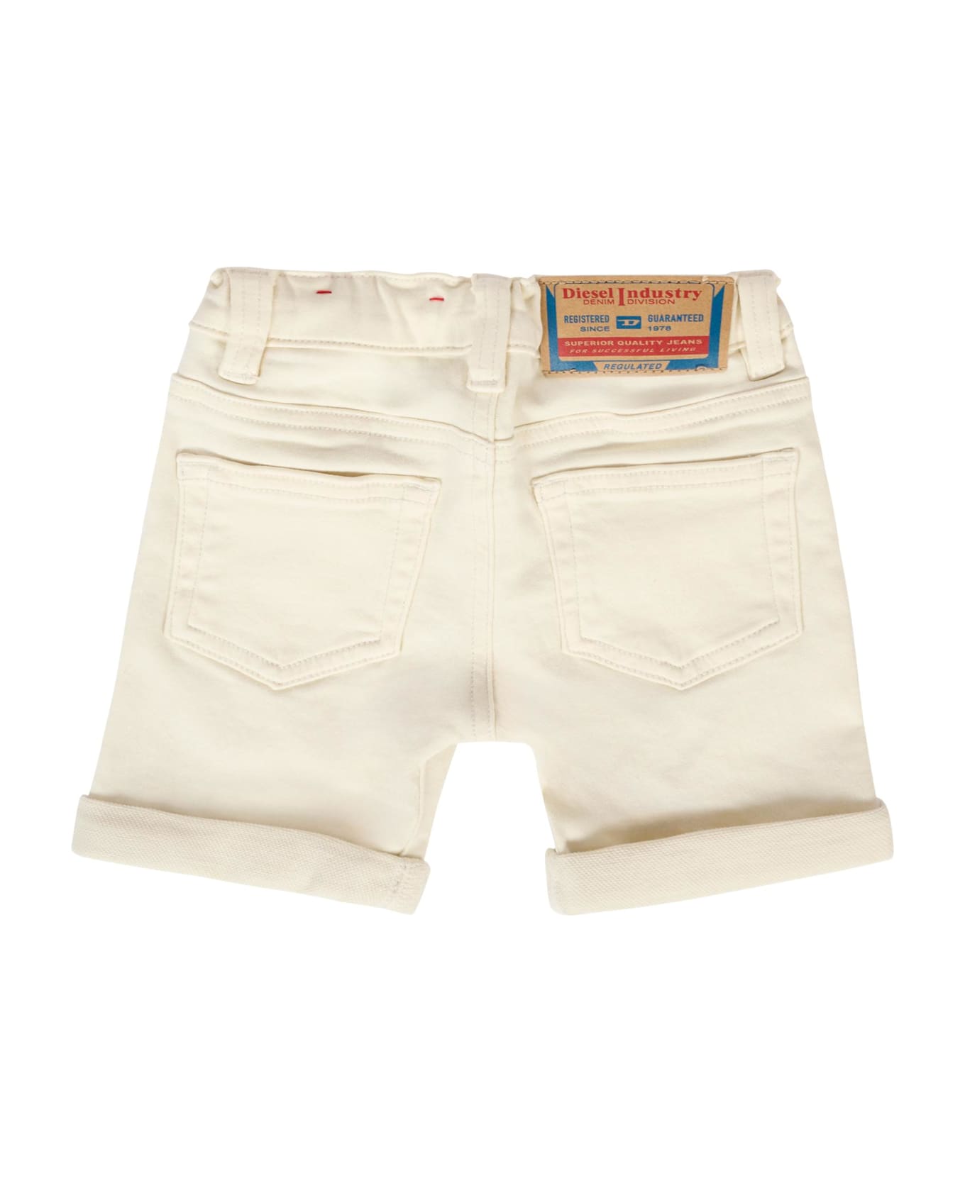 Diesel Ivory Shorts For Babykids With Logo - Ivory