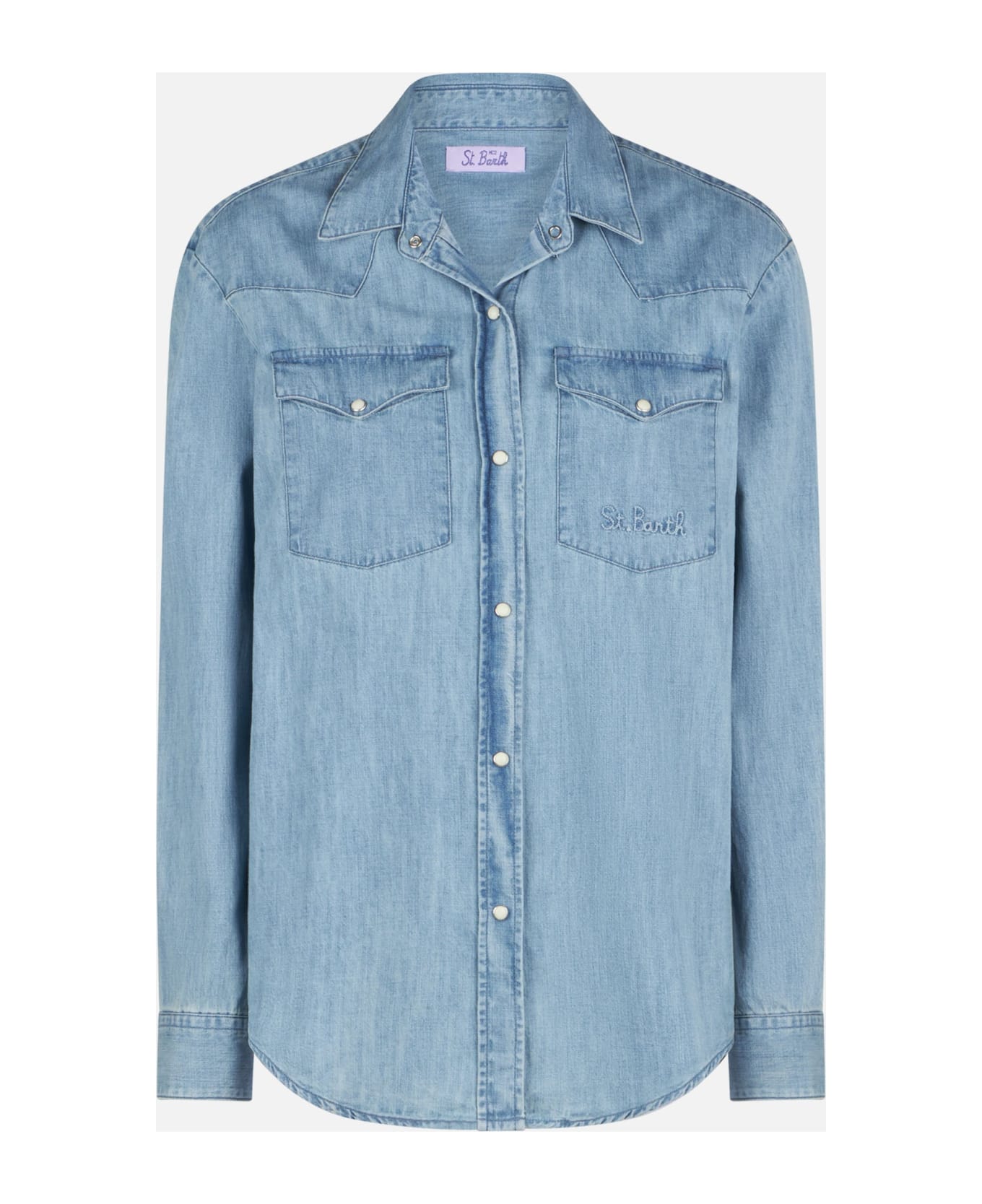 MC2 Saint Barth Woman Denim Shirt - BLUE