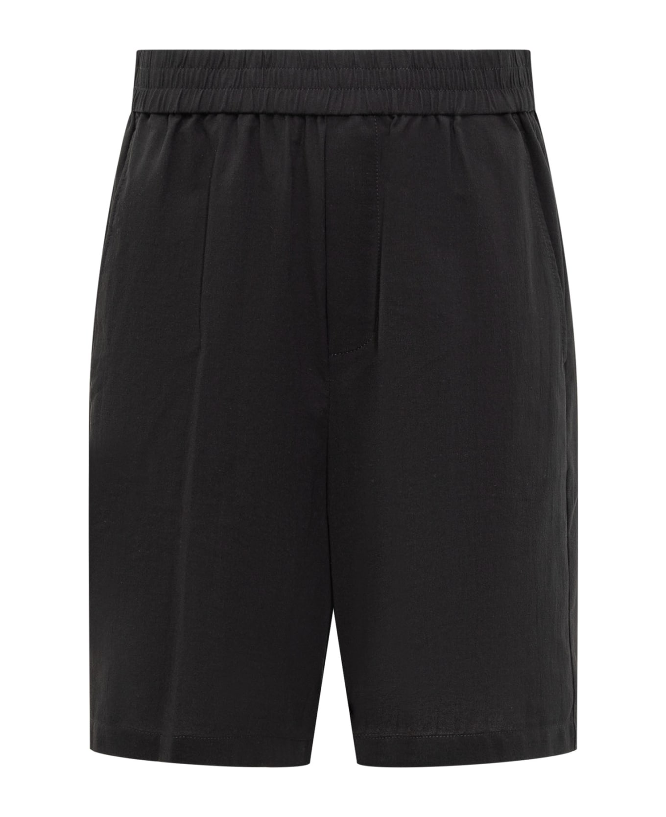 Ami Alexandre Mattiussi Cotton Bermuda Shorts With Logo - BLACK ショートパンツ