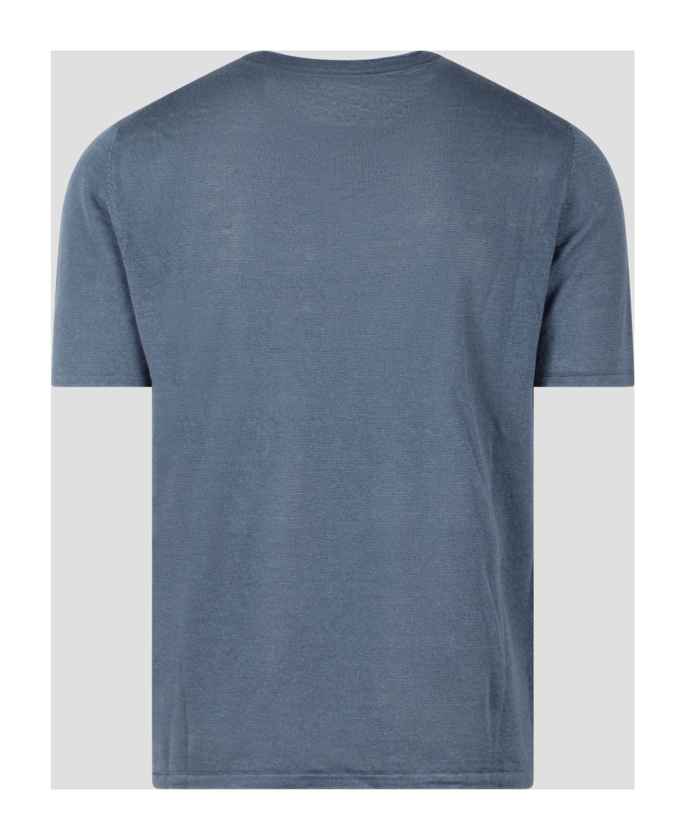 Roberto Collina Linen Knit Short Sleeve T-shirt - Blue