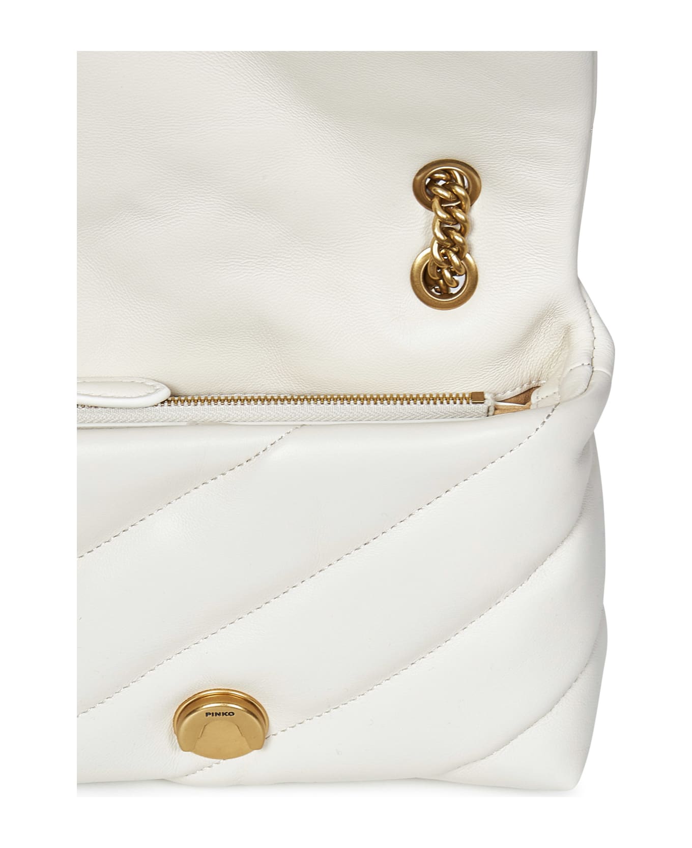 Pinko Mini Love Bag Puff Maxi Quilt Shoulder Bag - White