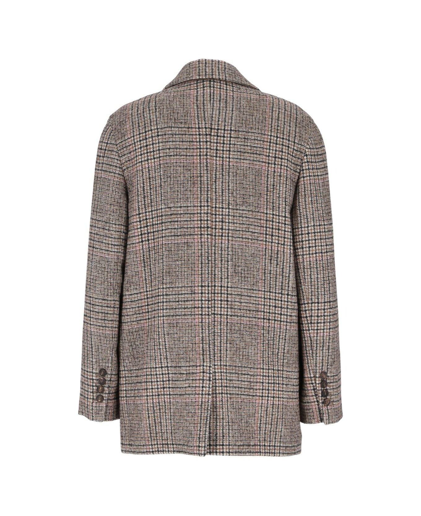 Brunello Cucinelli Checked Single-breasted Jacket - Beige