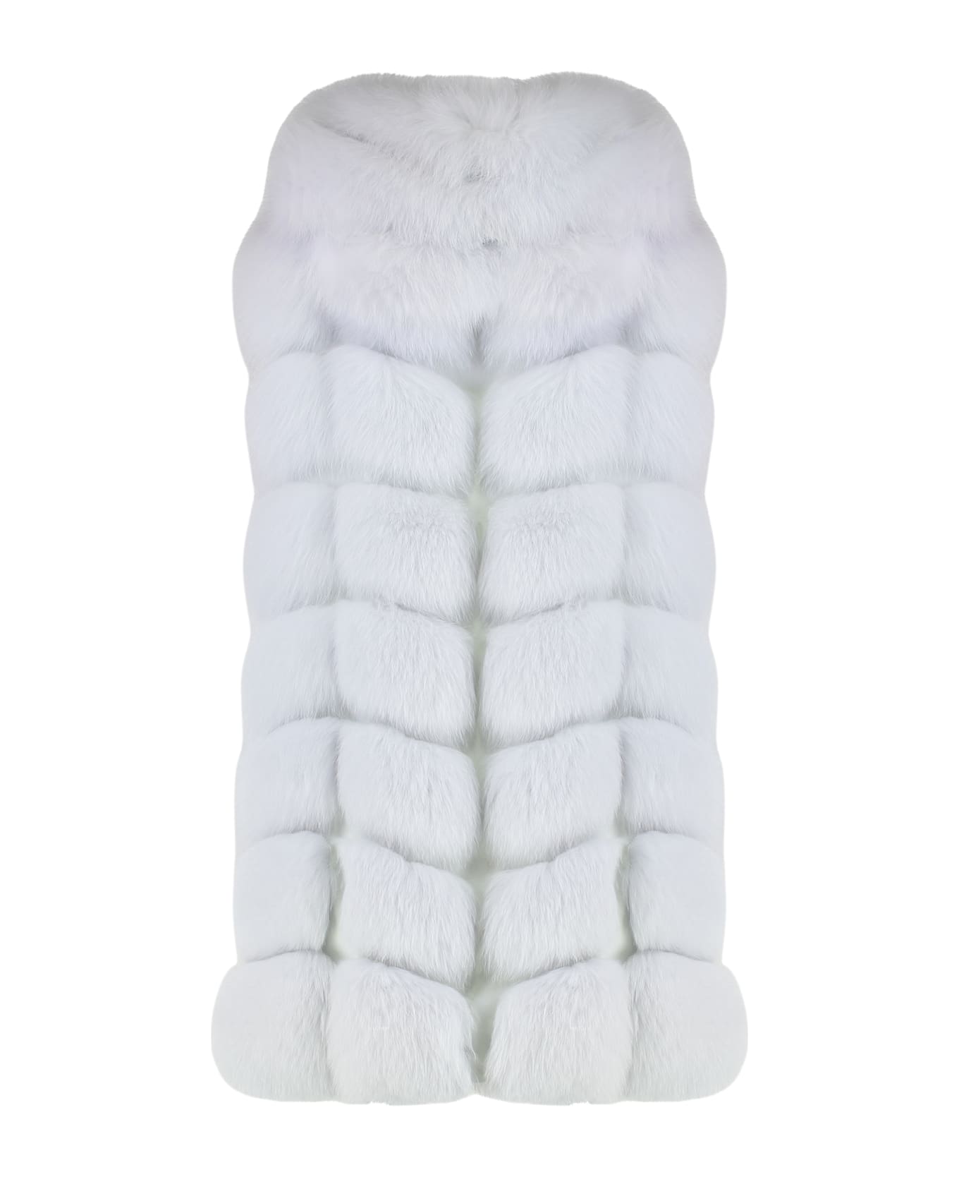 Frame Faux Fur Vest - grey