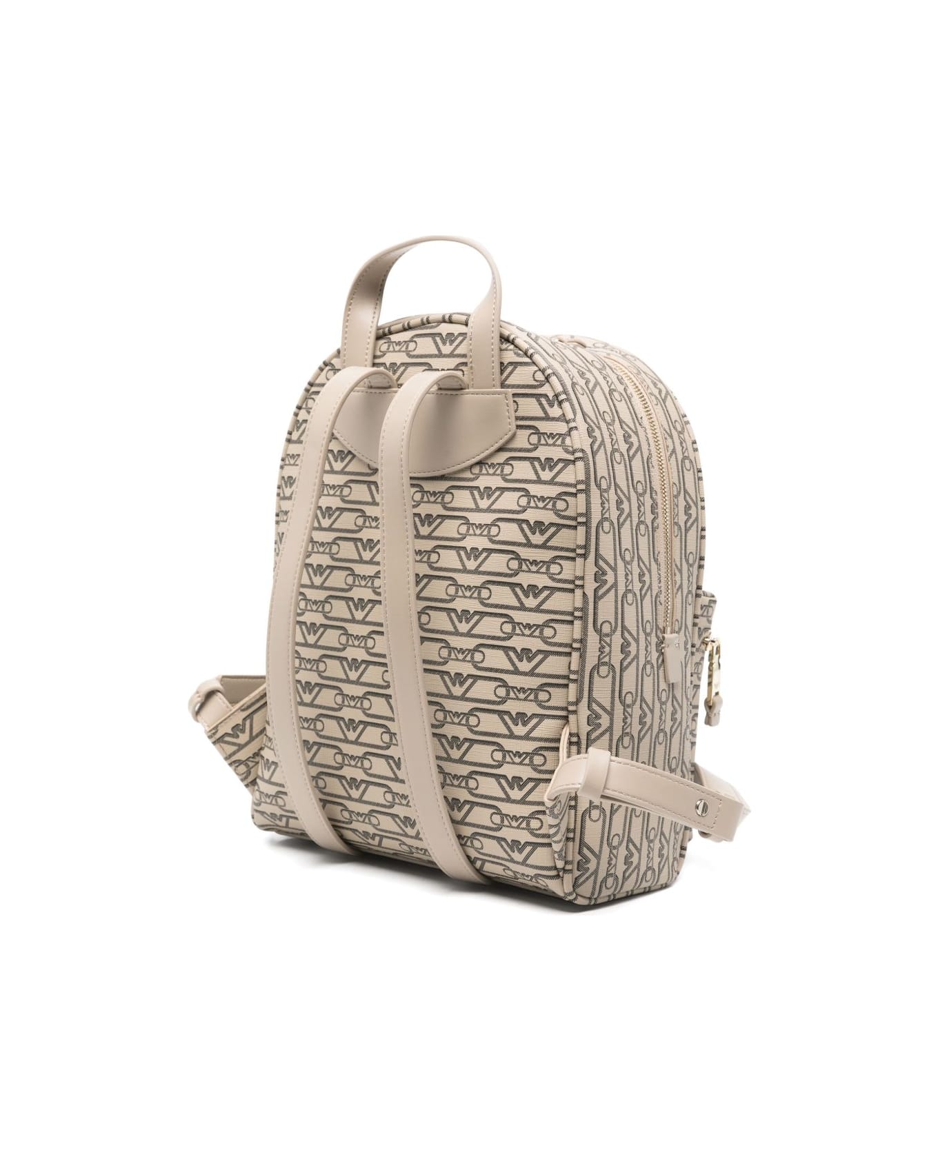 Emporio Armani Allover Logo Backpack - Beige