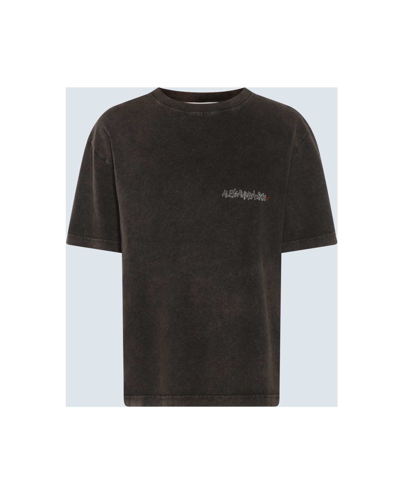 Alessandra Rich Dark Grey Multicolour Cotton T-shirt - Grey