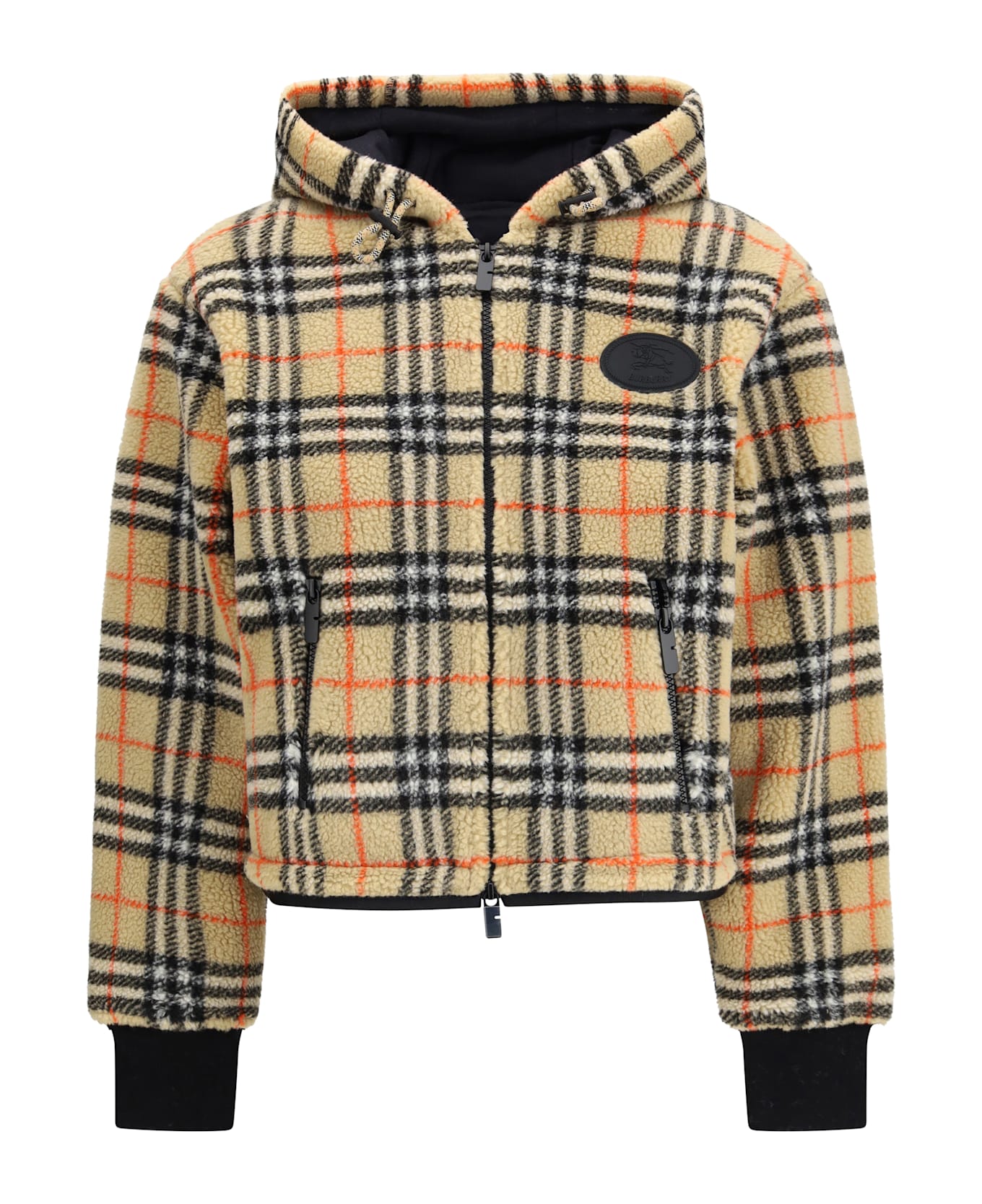 Burberry Cropped Hooded Check Fleece Jacket ジャケット