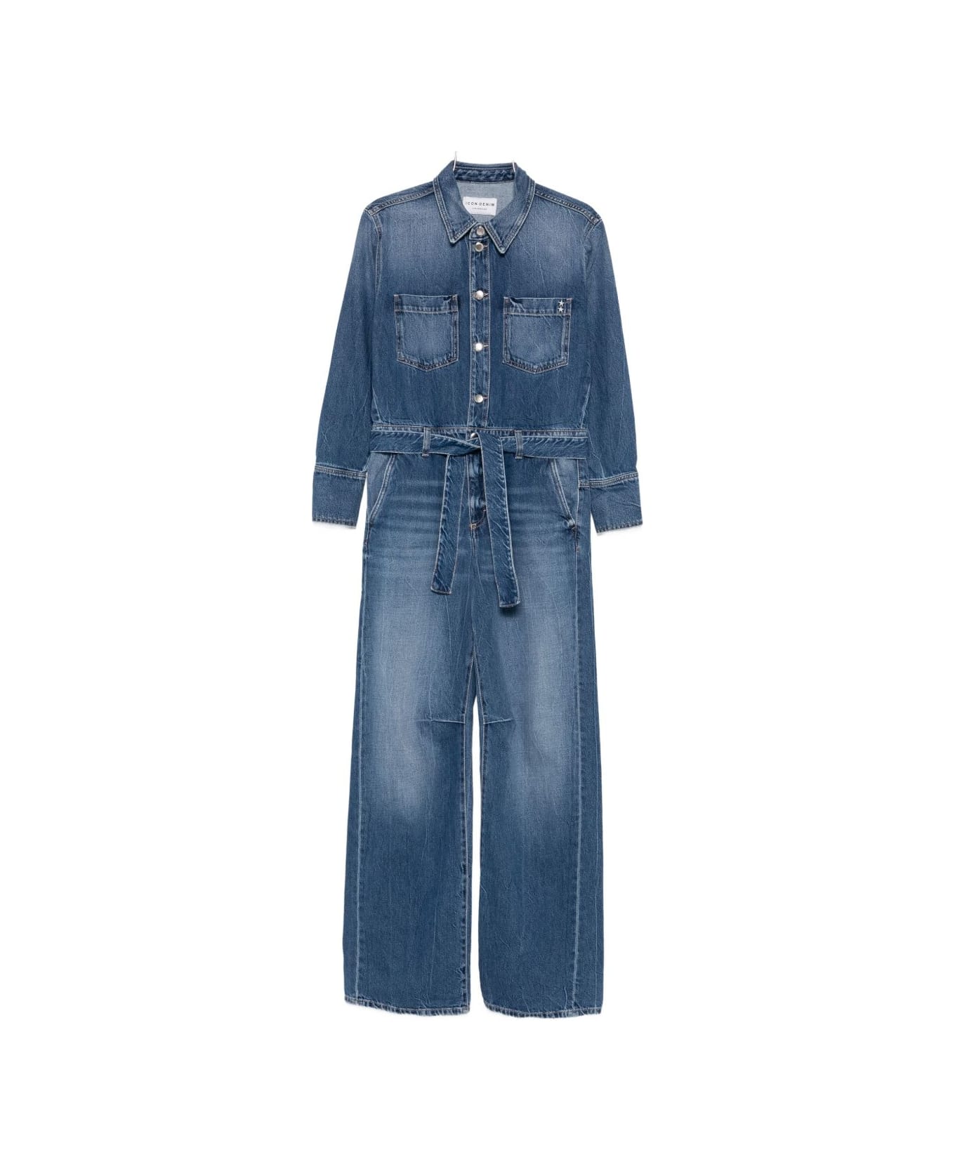 Icon Denim Blue Denim Jumpsuit - Blue