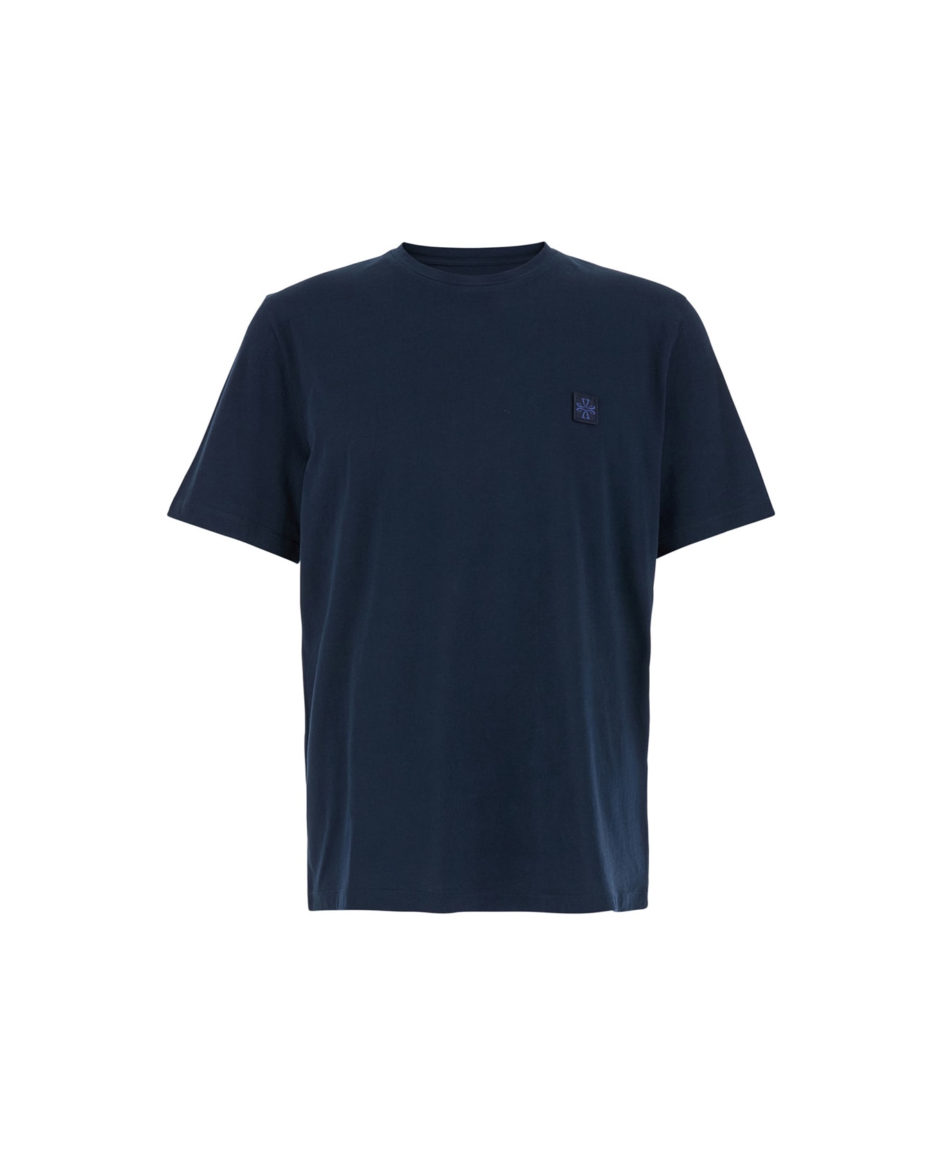 Jacob Cohen Blue T-shirt With Logo Patch In Cotton Man - Blu