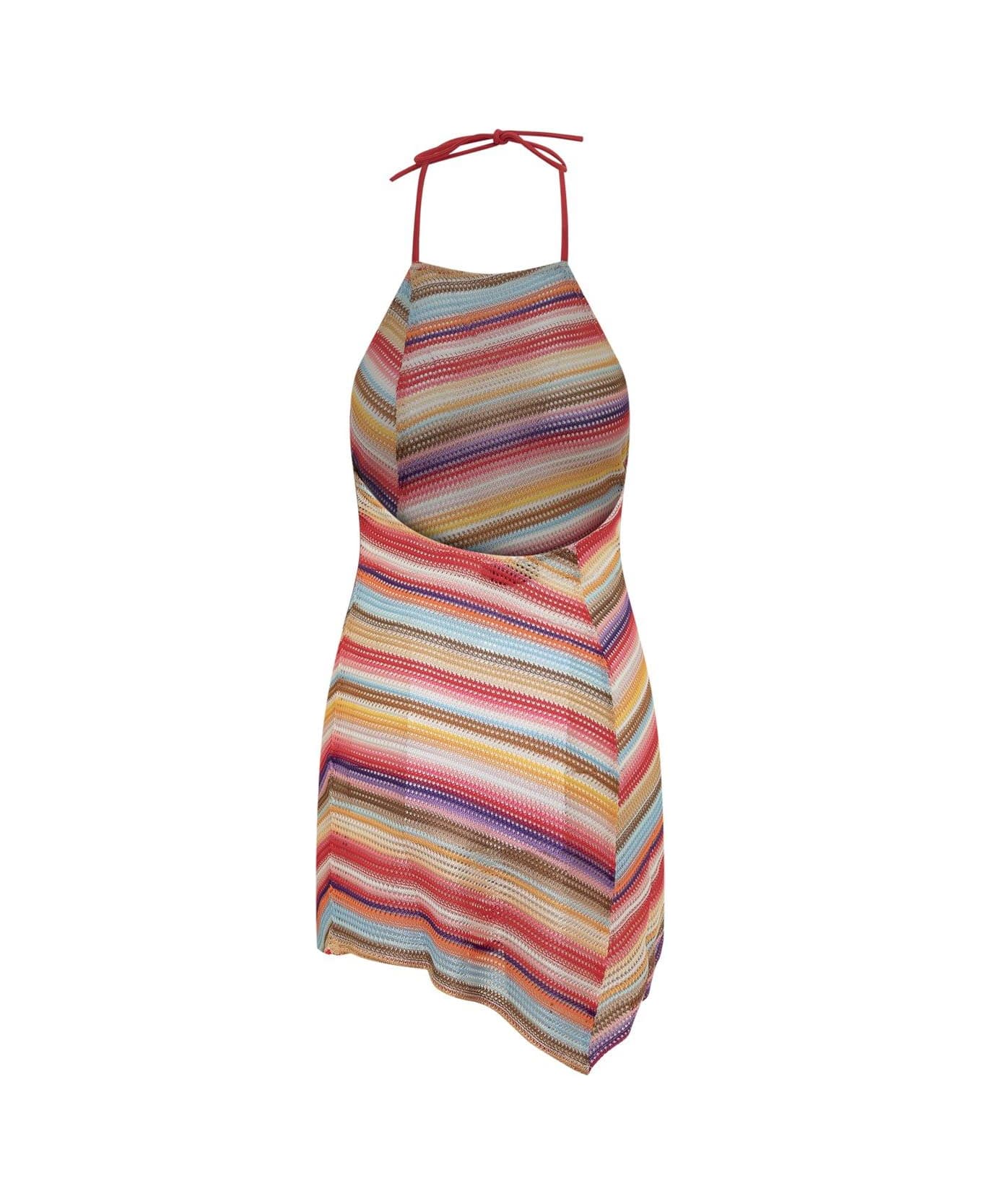 Missoni Striped Sleeveless Beach Dress - Red