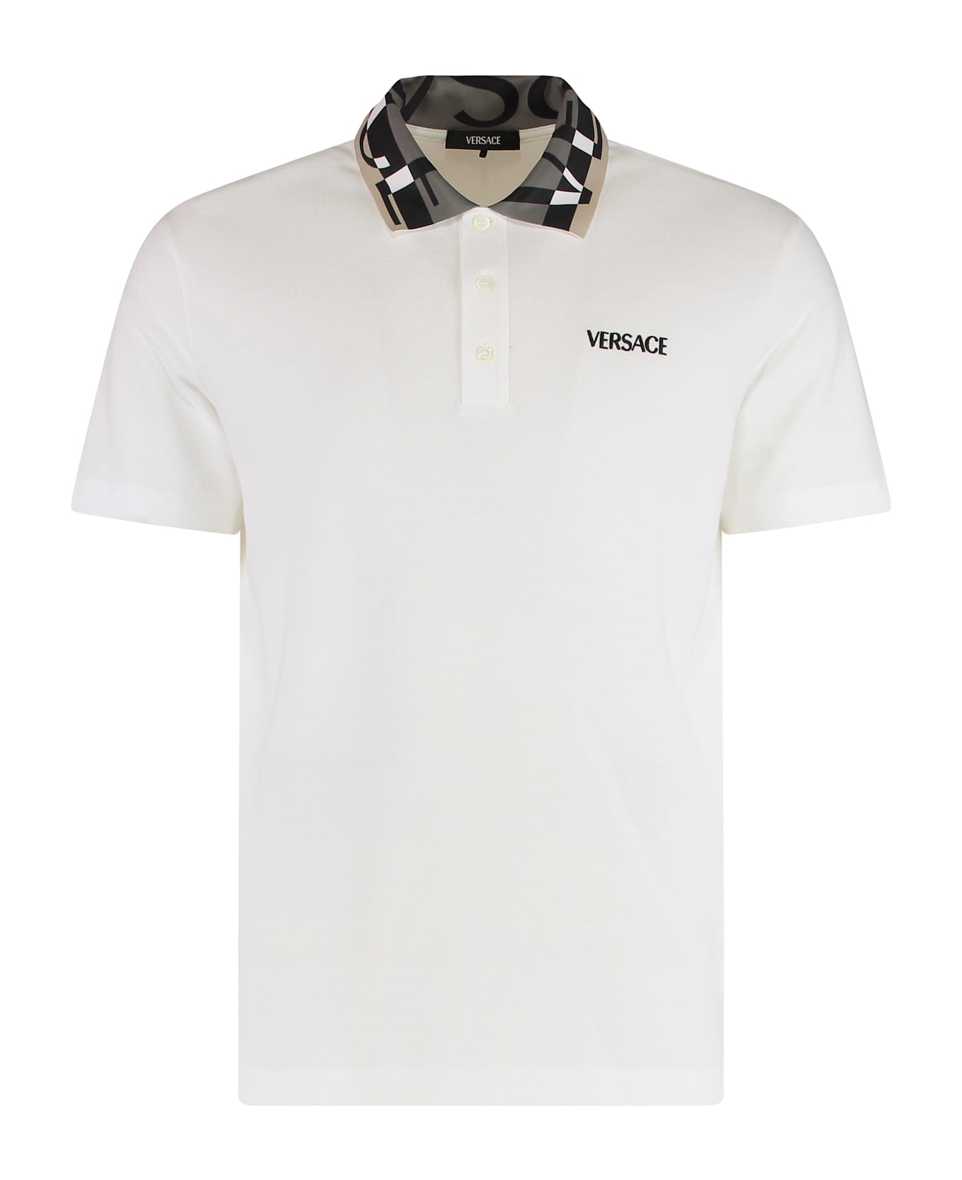 Versace Cotton-piqué Polo Shirt - White