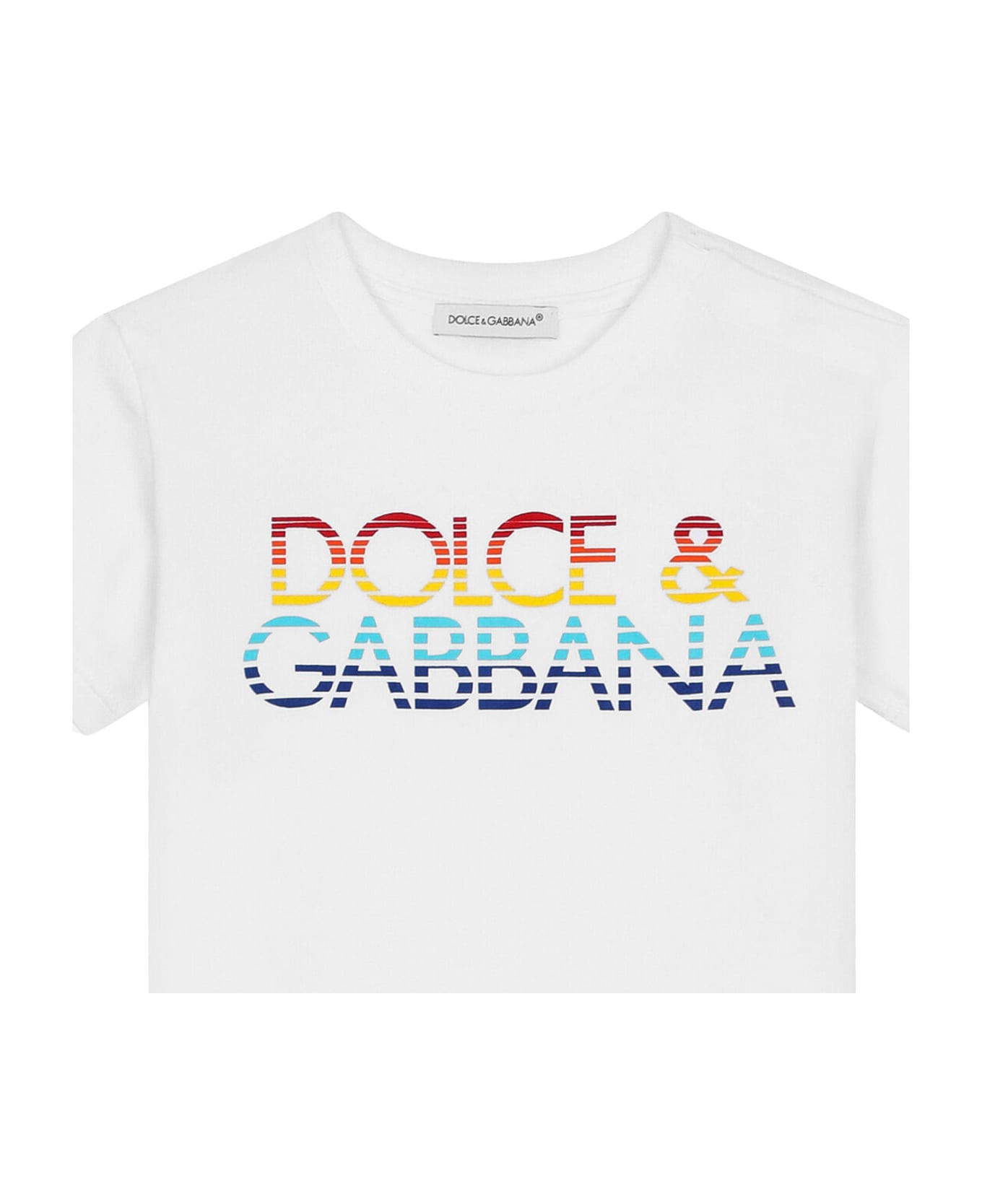 Dolce & Gabbana Logo Print Jersey T-shirt - White Tシャツ＆ポロシャツ