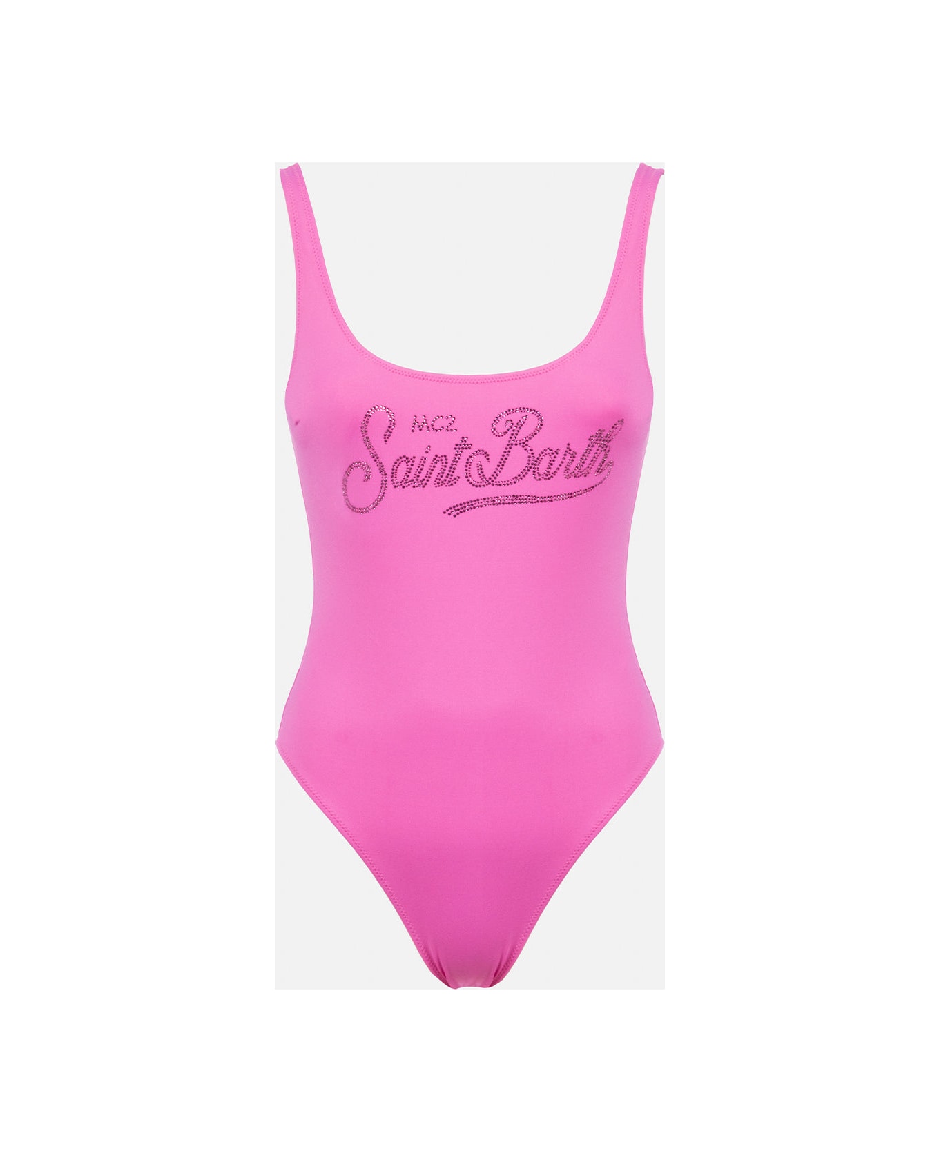 MC2 Saint Barth Woman Scoopback One Piece Swimsuit Lora With Rhinestones - PINK