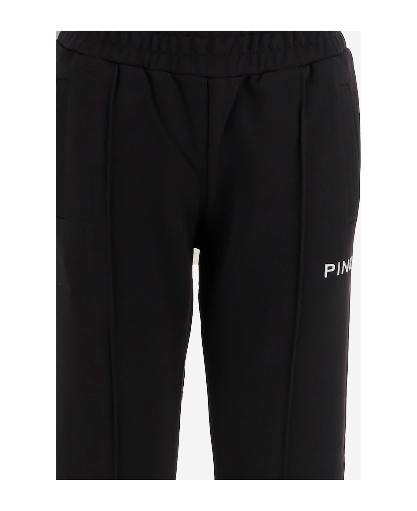 Pinko Cotton Logo Pants - Black