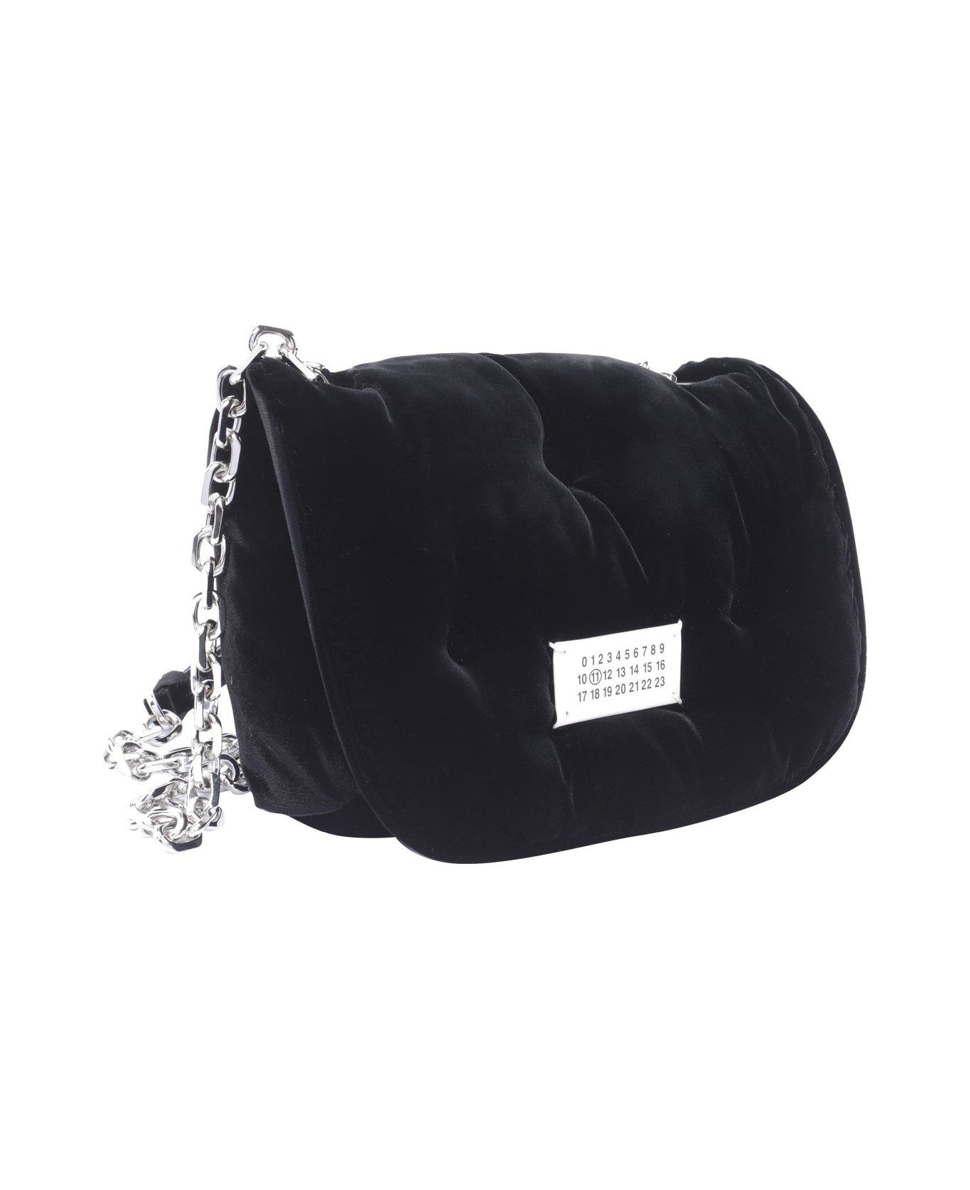 Maison Margiela Glam Slam Chain-linked Velvet Crossbody Bag - Black