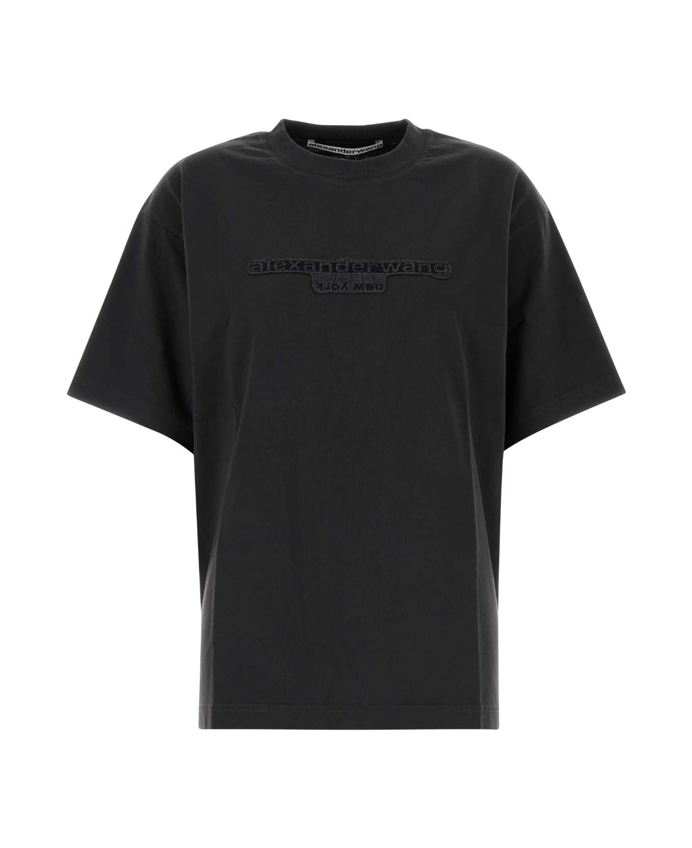 Alexander Wang Charcoal Cotton Oversize T-shirt - WASHEDBLACKBEAN