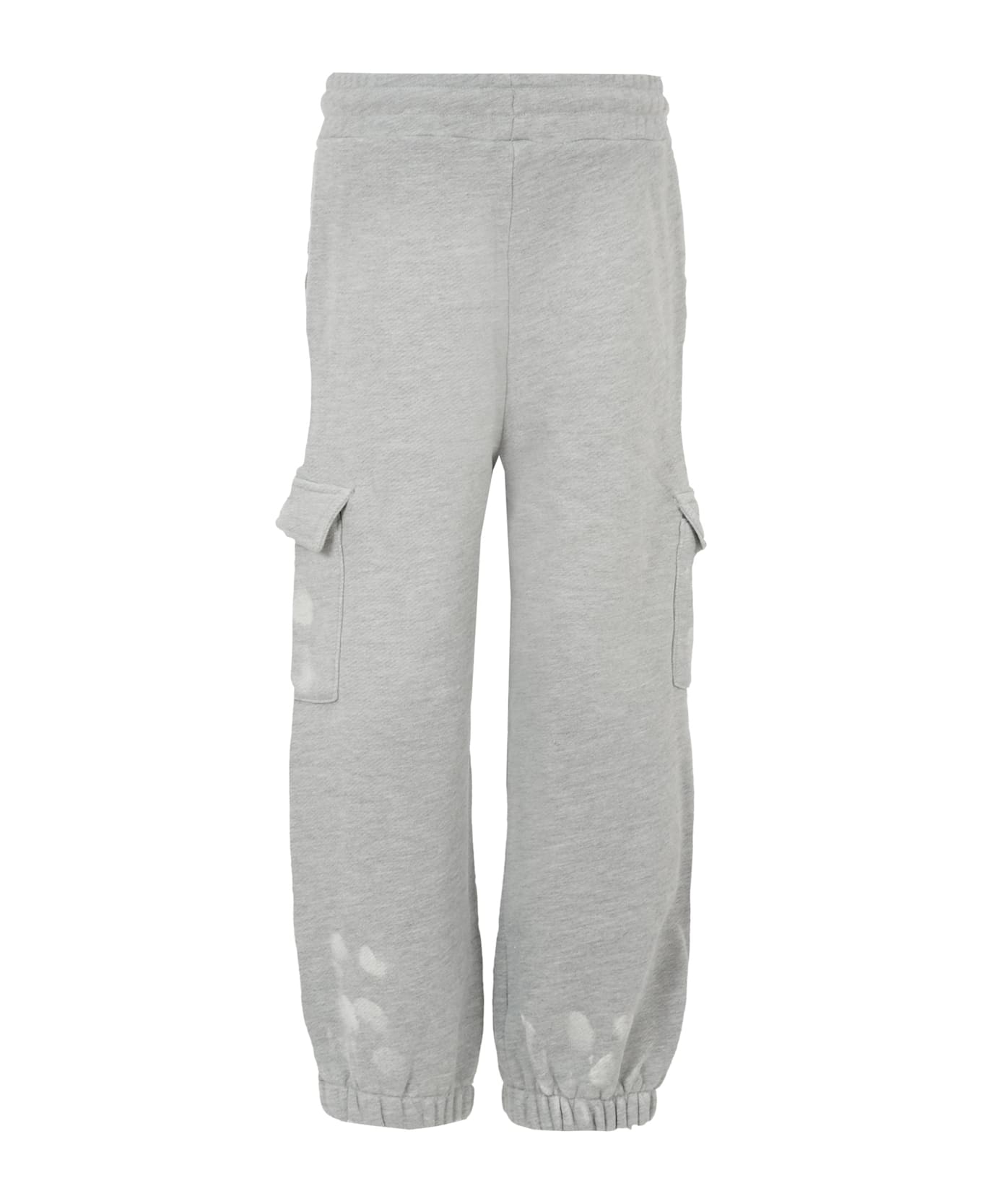 MSGM Grey Trousers For Boy With Logo - Grey