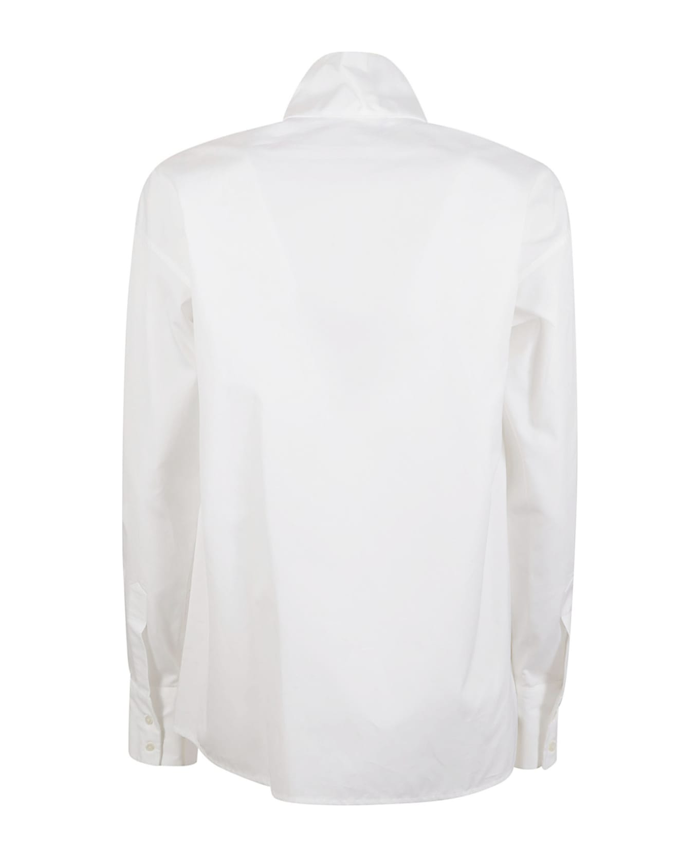 Fabiana Filippi Stand-up Collar Poplin Shirt - White/Black