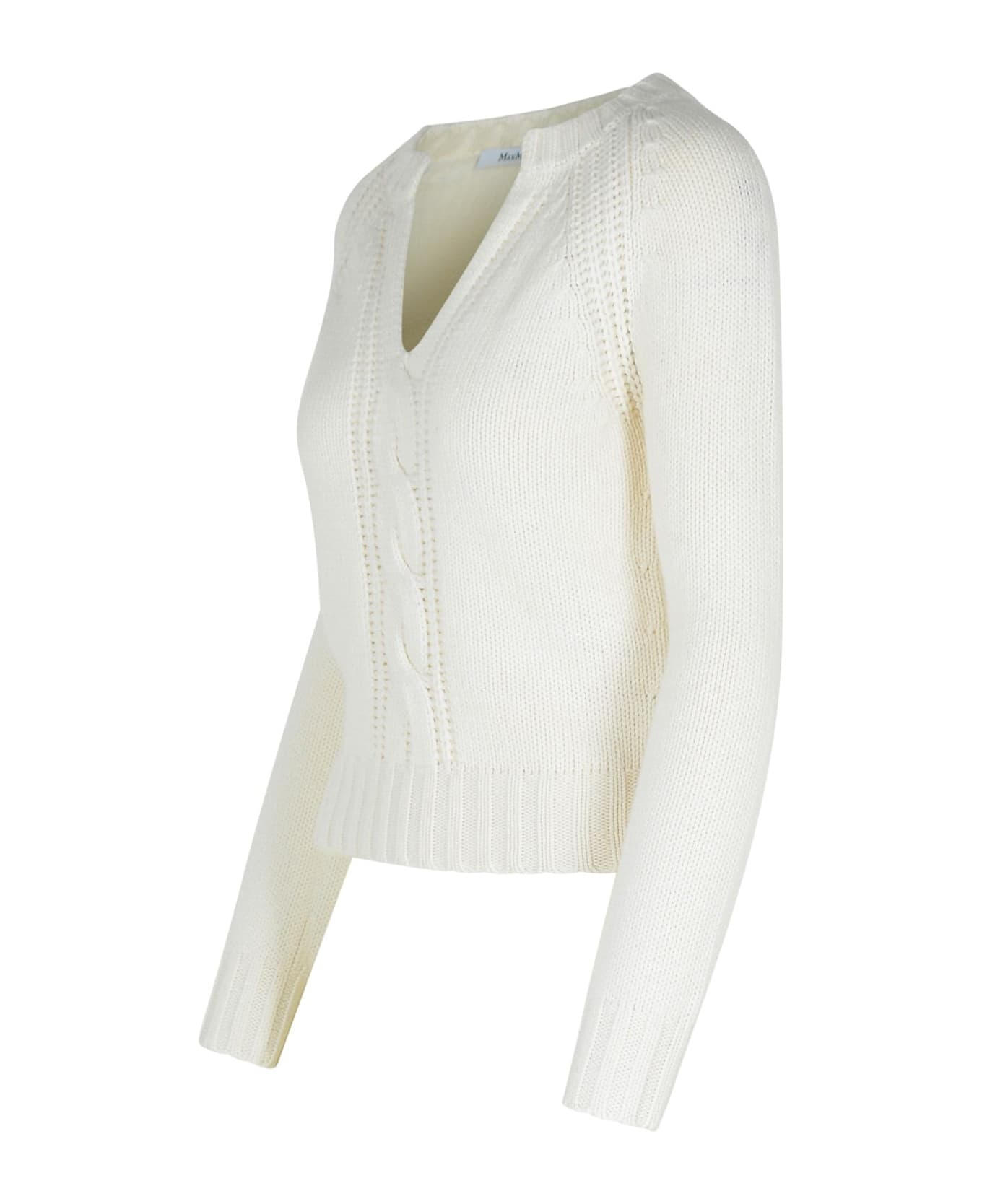 Max Mara 'cancan' Ivory Cashmere Sweater - Ivory