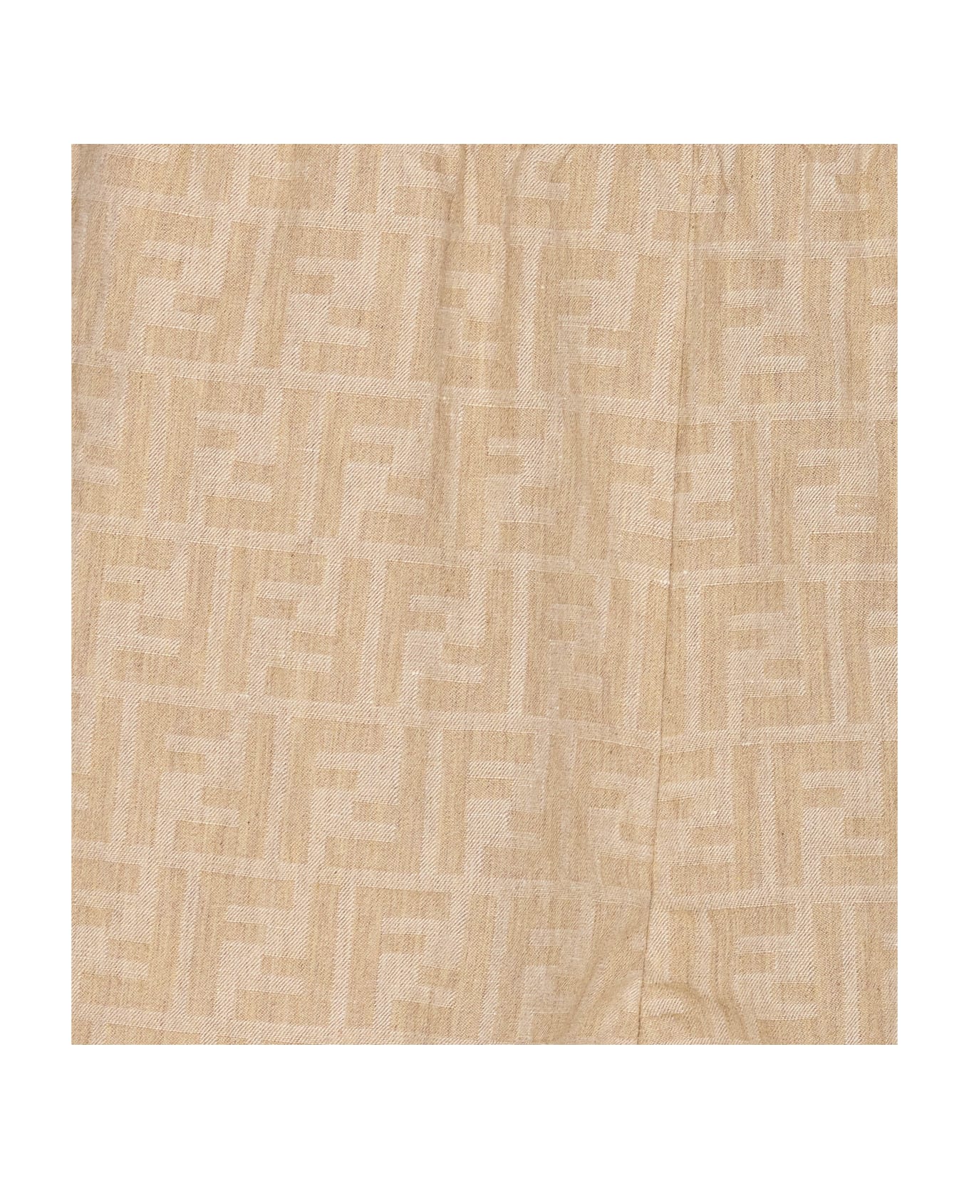 Fendi Ff Logo Shorts - Beige