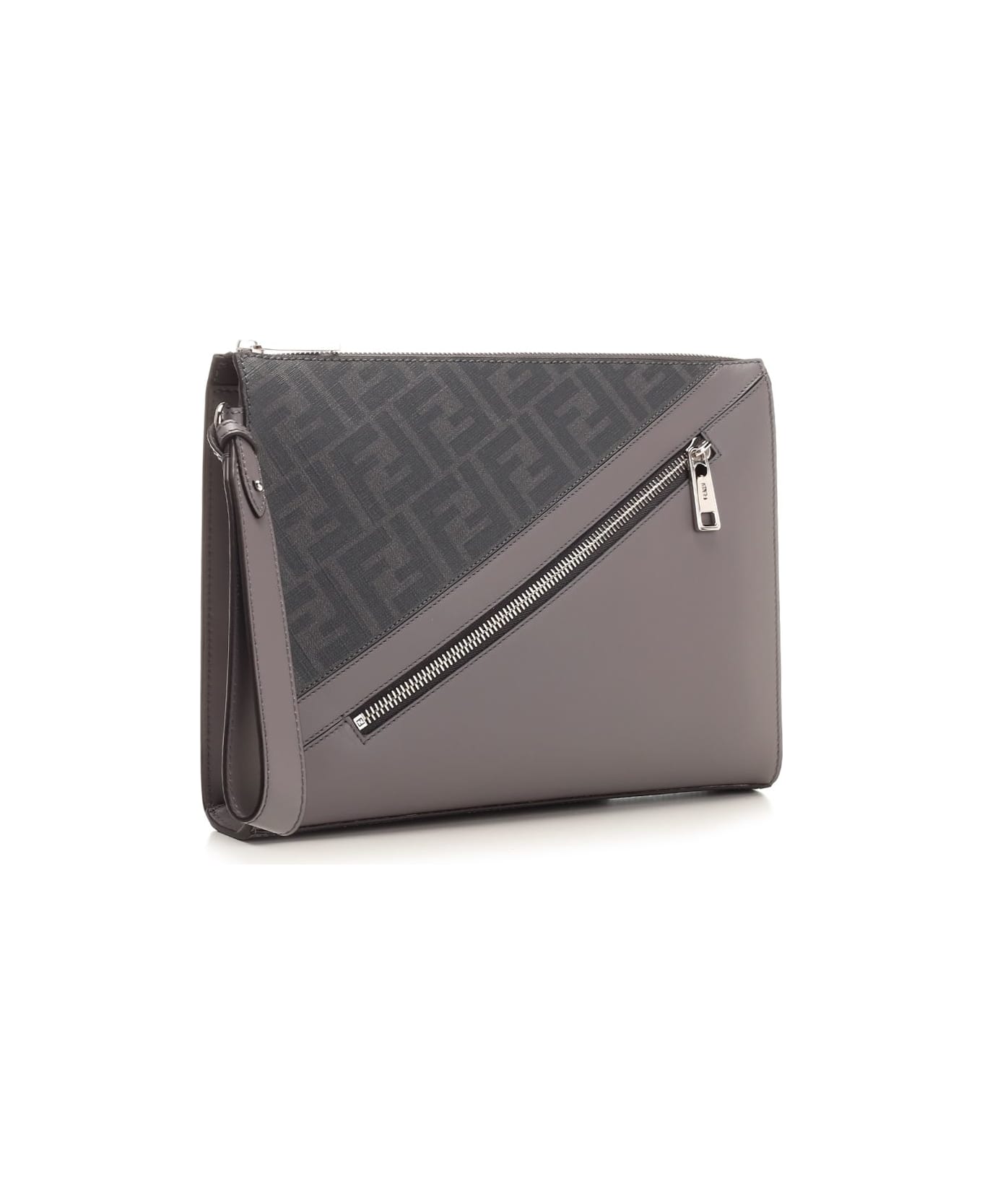 Fendi Diagonal Flat Pouch - Grey