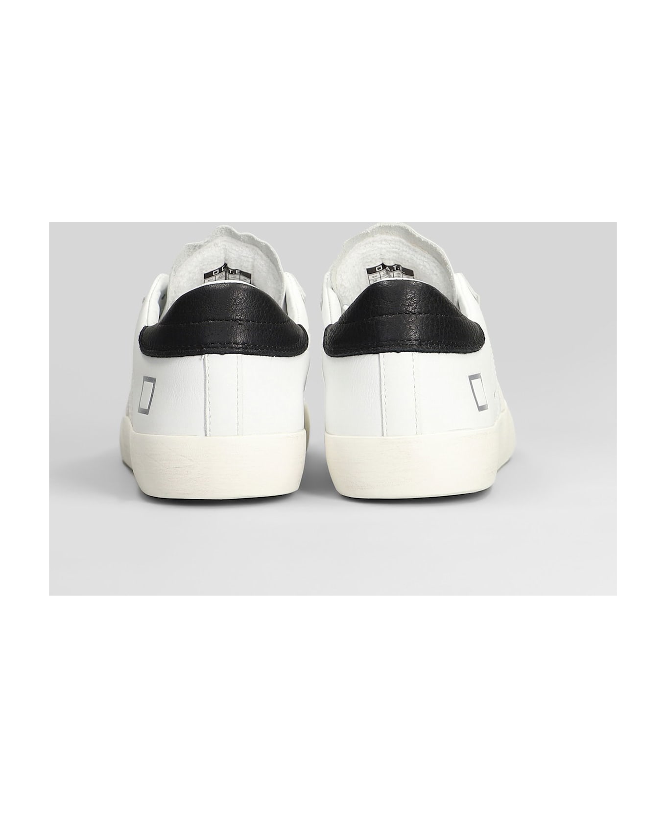 D.A.T.E. Hill Low Calf Sneakers In White Leather - Wb White Black