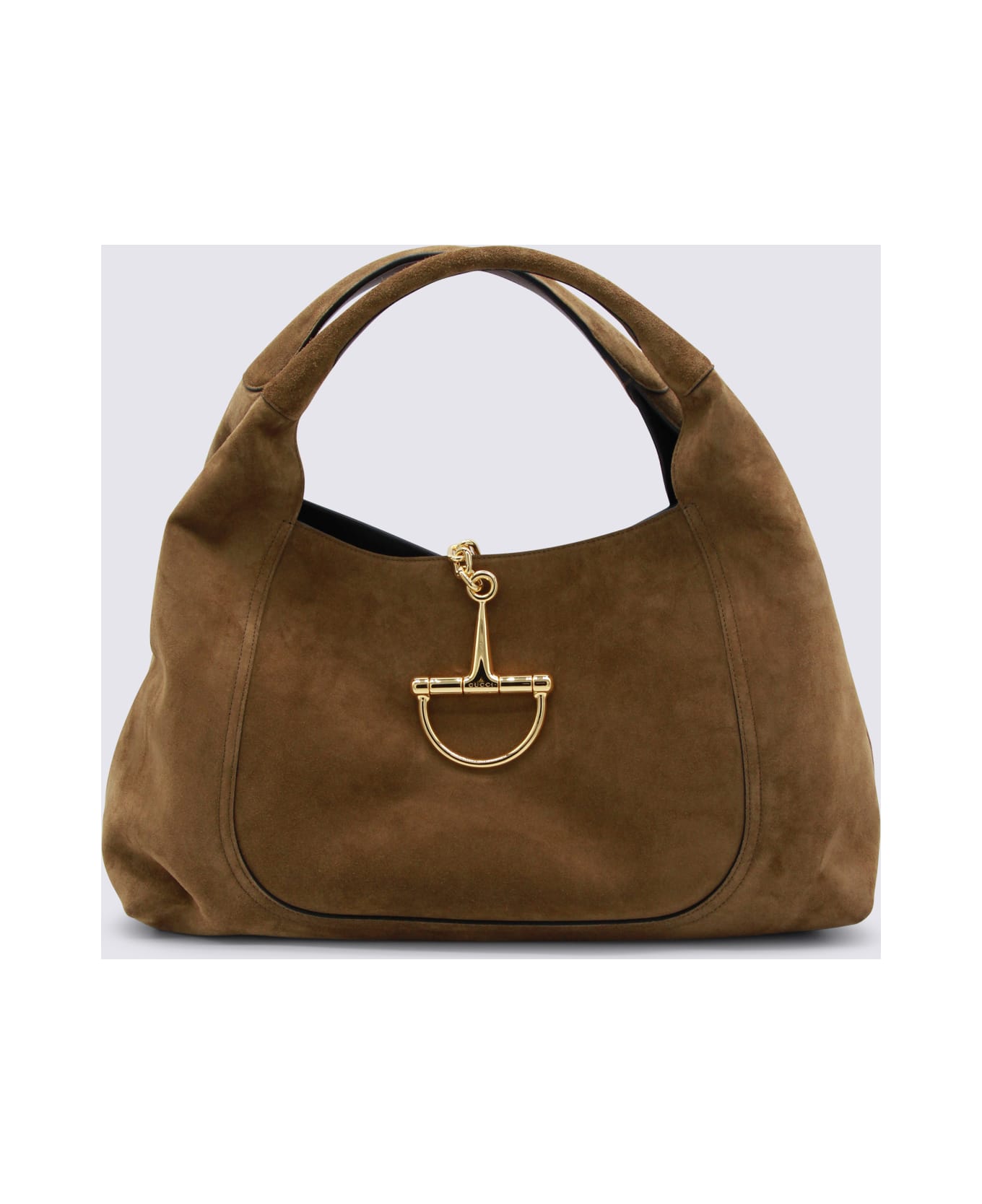 Gucci Brown Suede Softbit Tote - BROWN