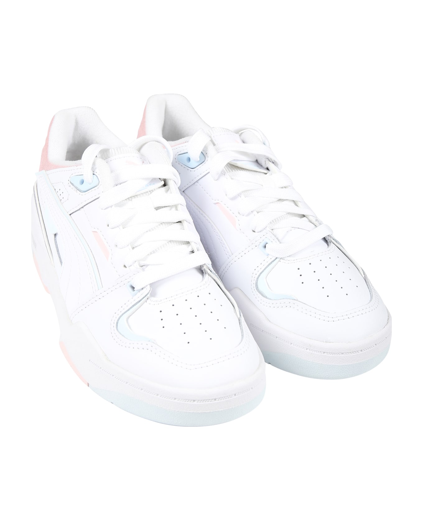 Puma White Slipstream Bball Jr Sneakers For Girl - White シューズ