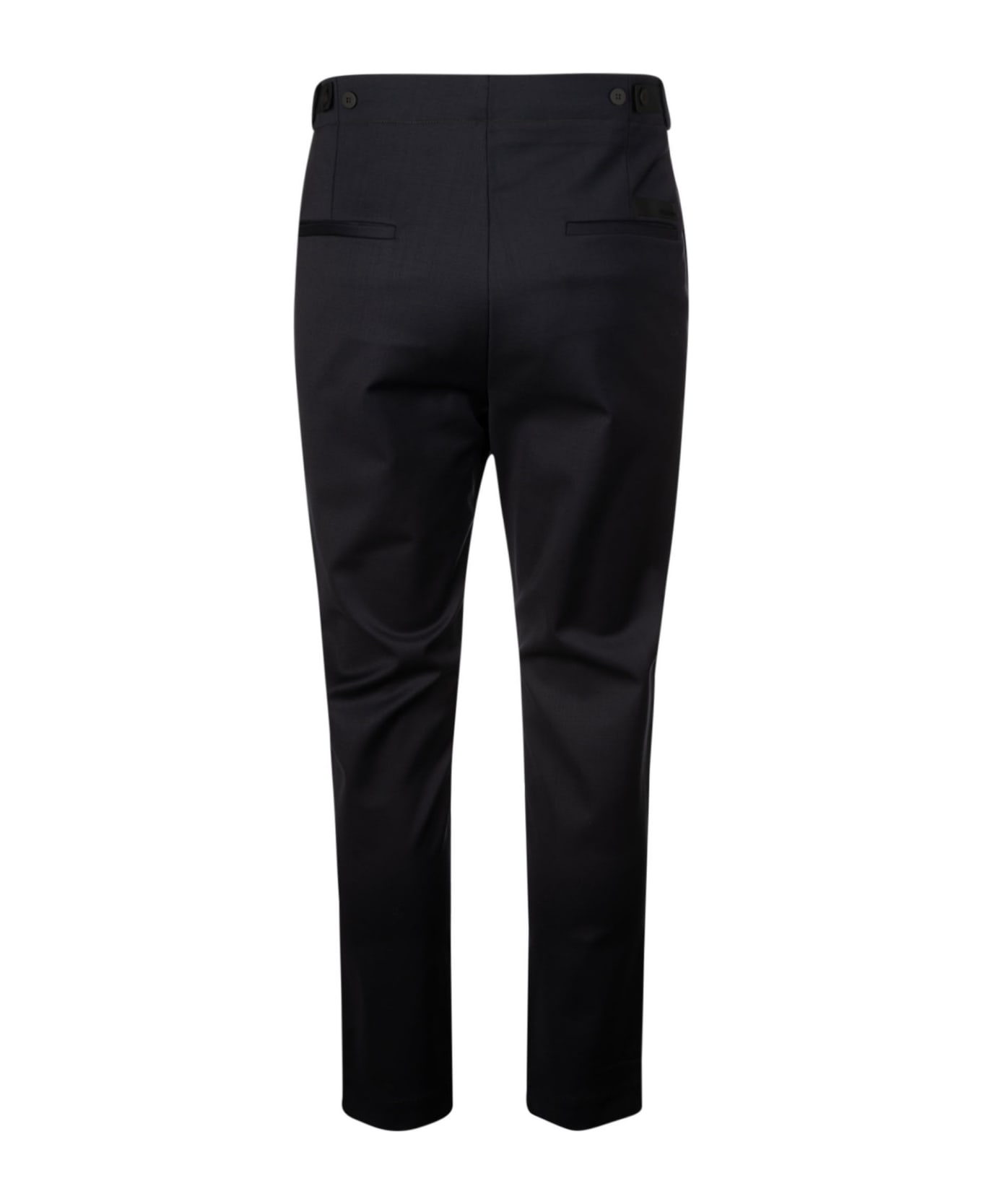 RRD - Roberto Ricci Design Elastic Waist Cropped Plain Trousers - Blue/Black