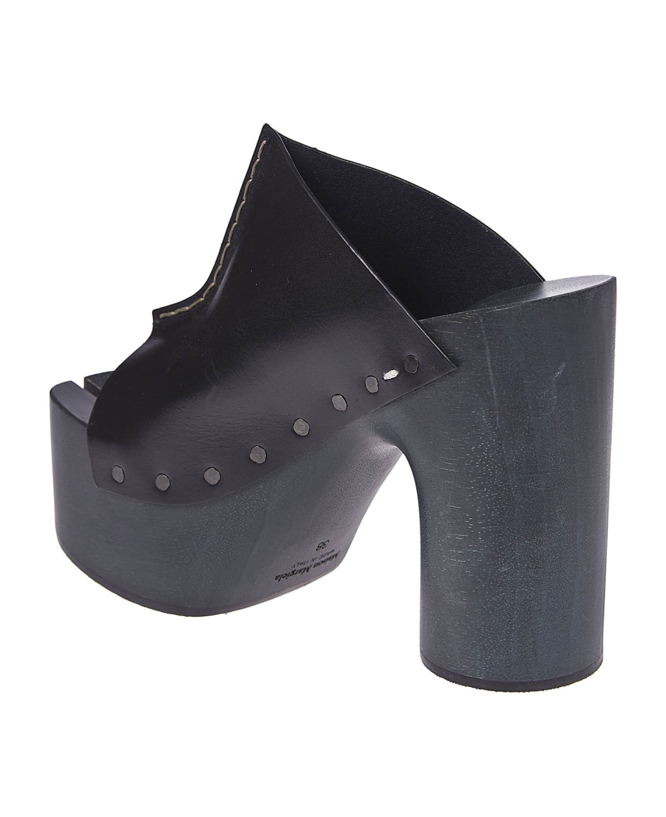 Maison Margiela Logo Stamped Platform Sandals - Black