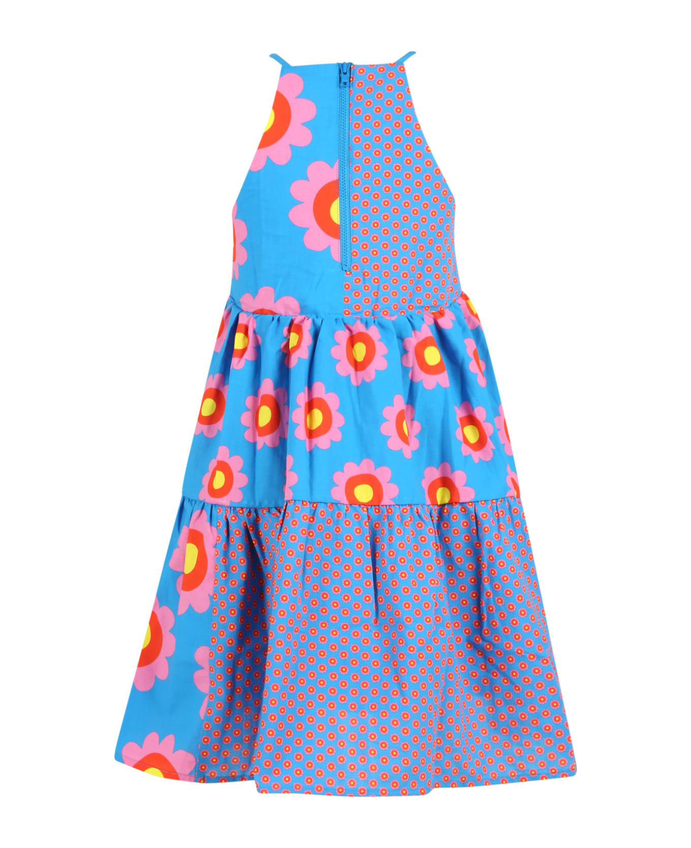 Stella McCartney Kids Light-blue Dress For Girl With Flowers - Multicolor