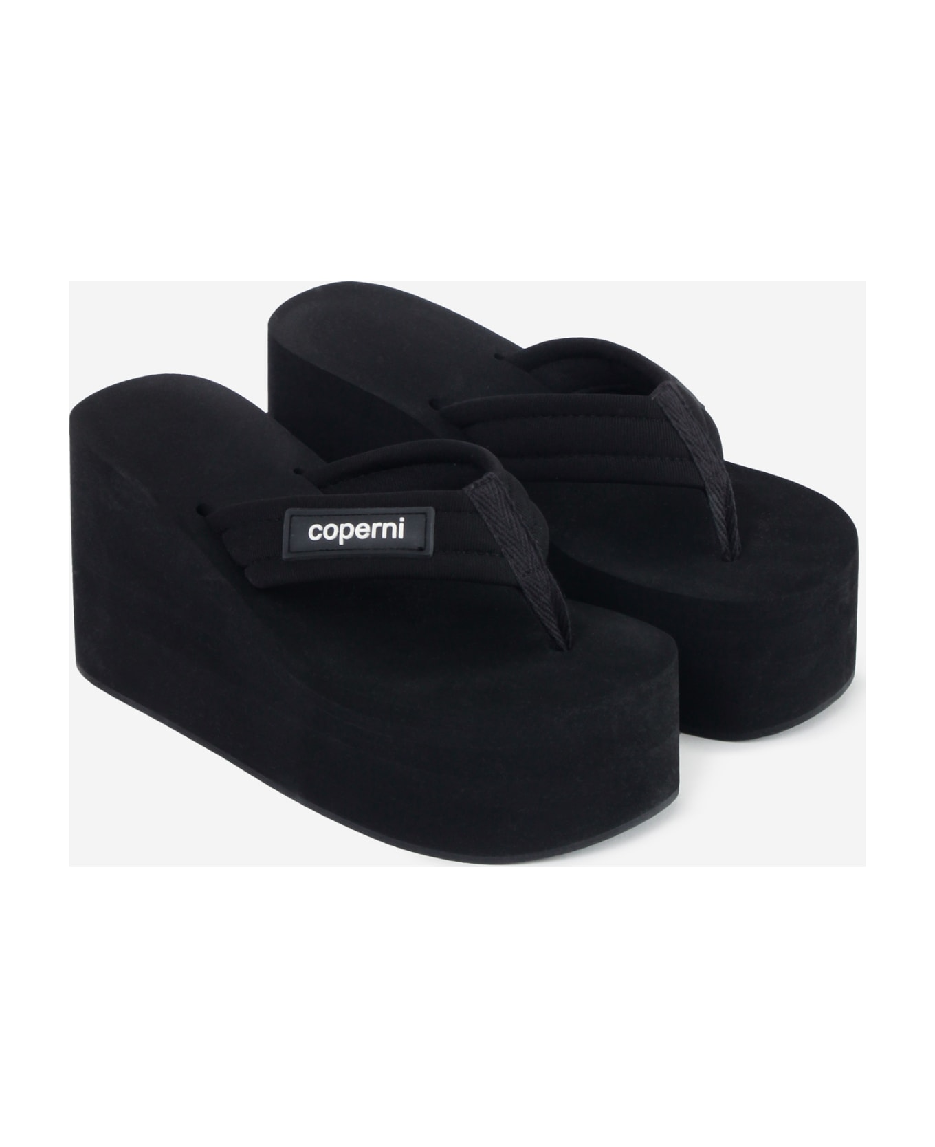 Coperni Branded Wedge Sandals - Black