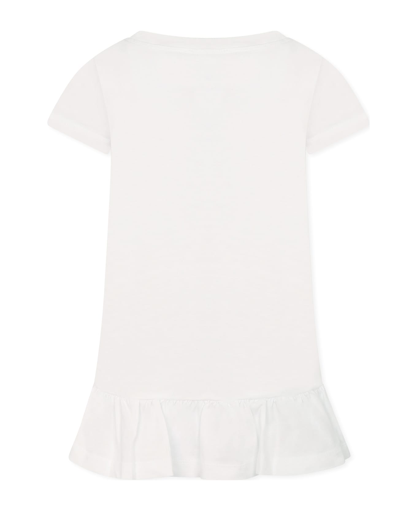 Monnalisa Maxi White T-shirt For Girl With Alice In Wonderland - White