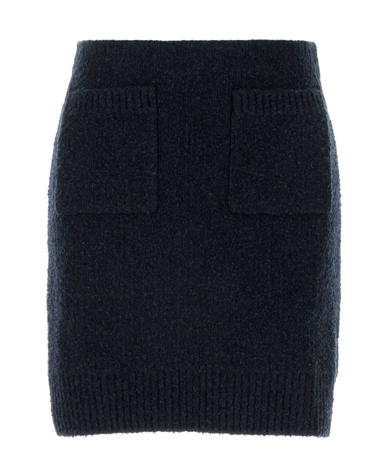Bottega Veneta Midnight Blue Bouclã© Mini Skirt - NAVY