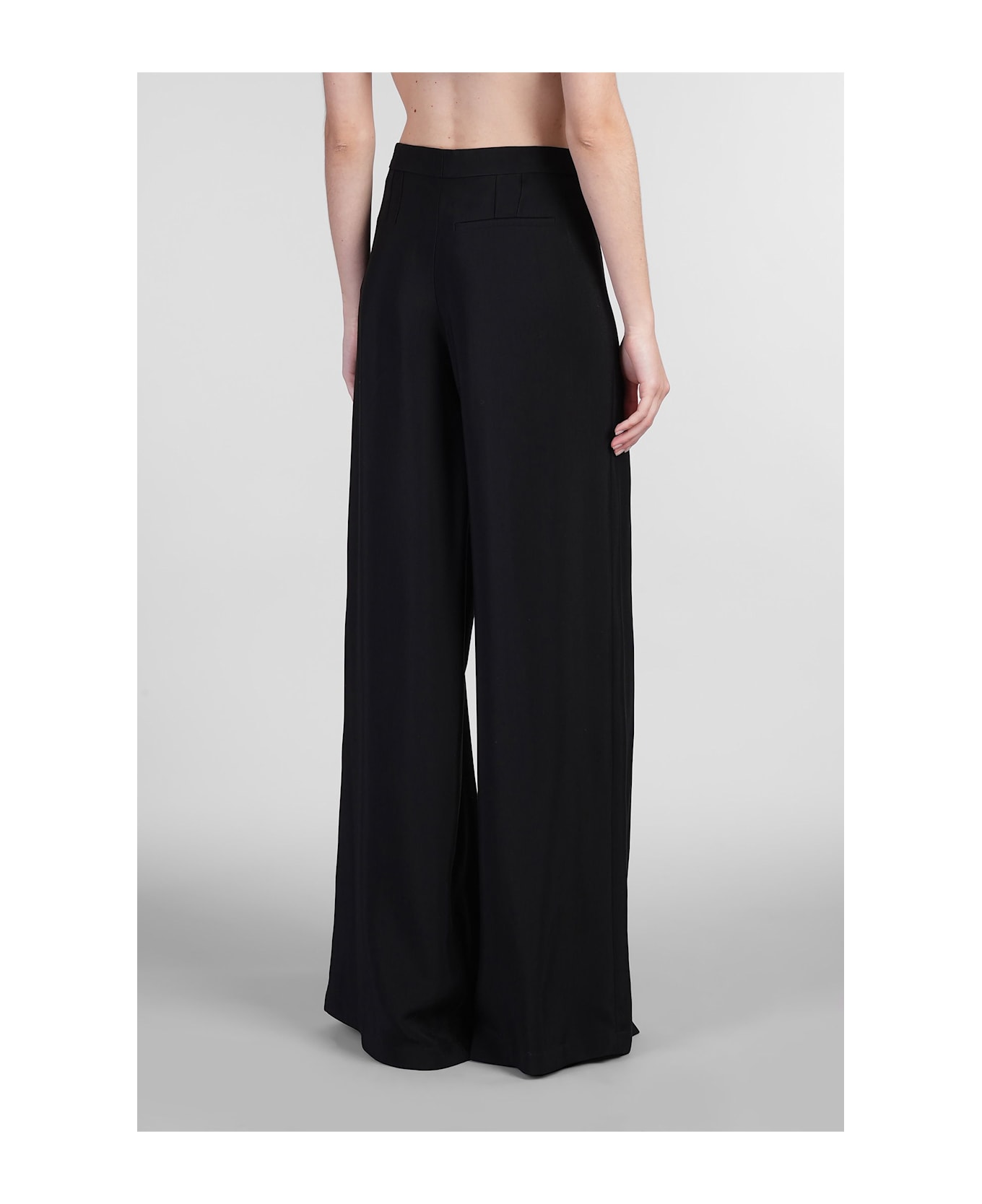 Mugler Pants In Black Viscose - black