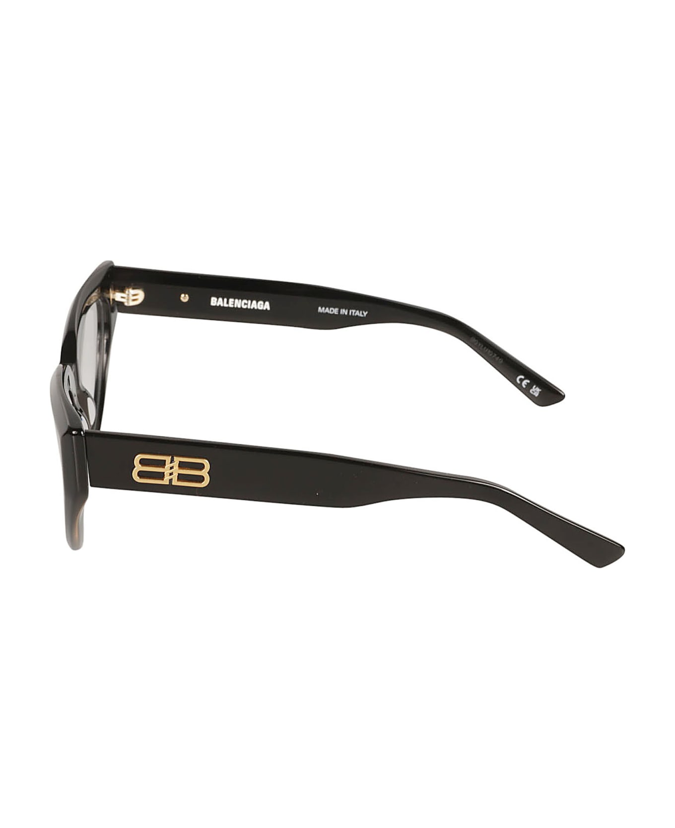 Balenciaga Eyewear Bb Plaque Cat Eye Frame Glasses - Black/Transparent