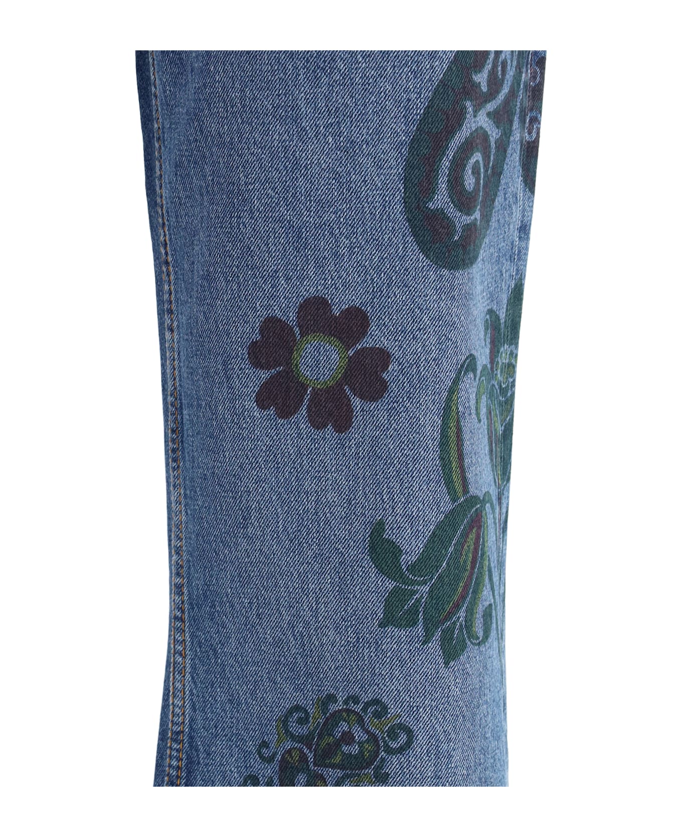 Etro Flower And Bee Print Flare Jeans