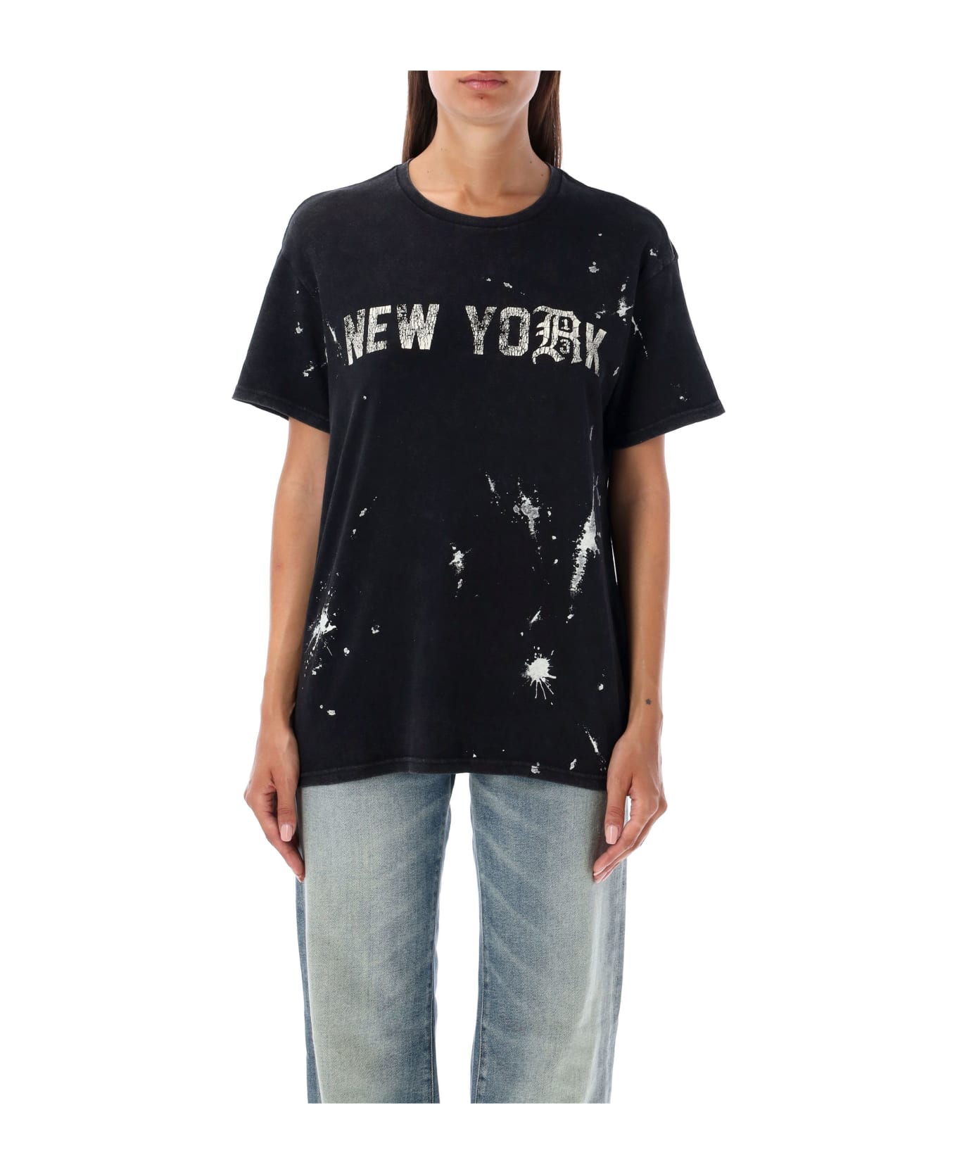 R13 New York T-shirt - ACID BLACK