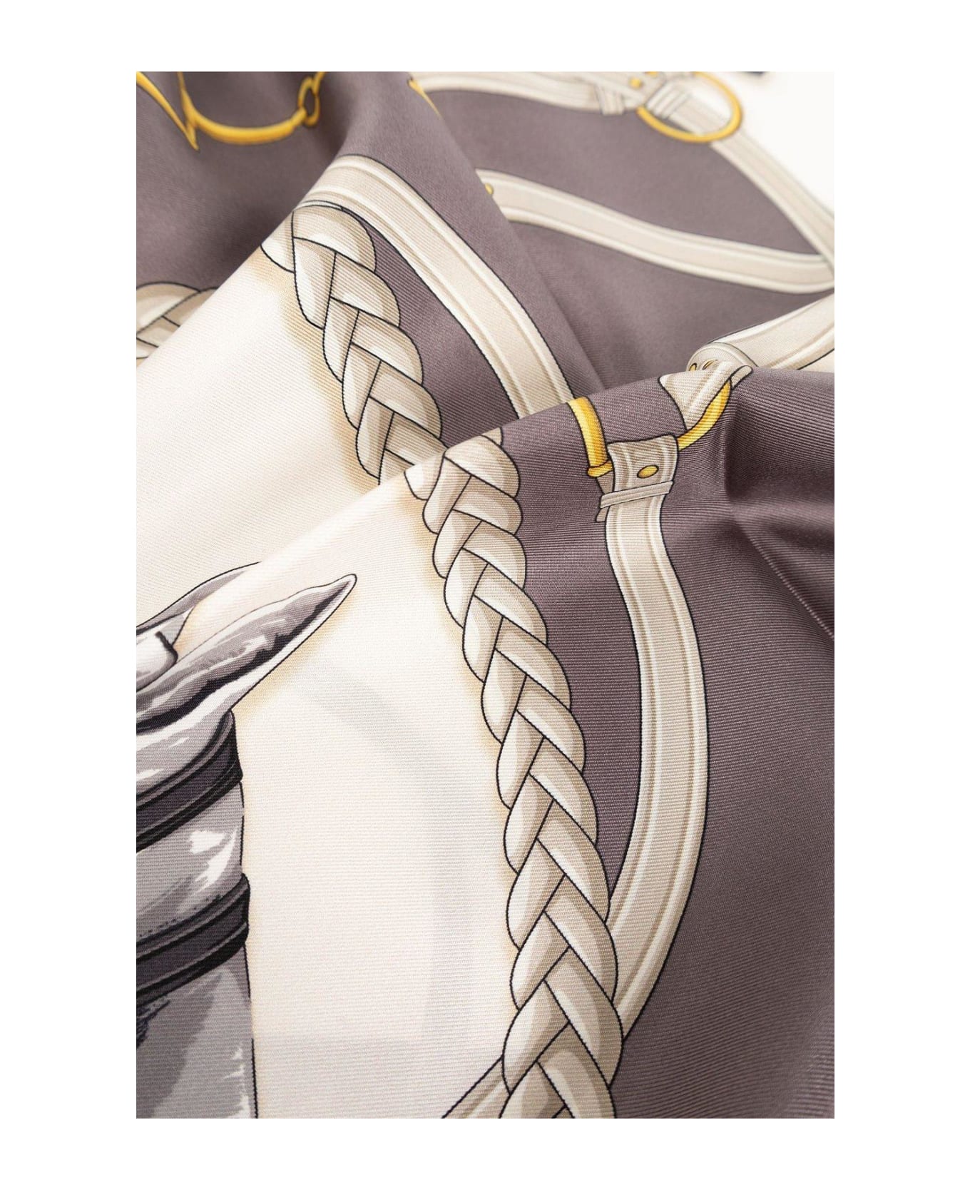 Gucci Equestrian Printed Satin Skirt - Ivory