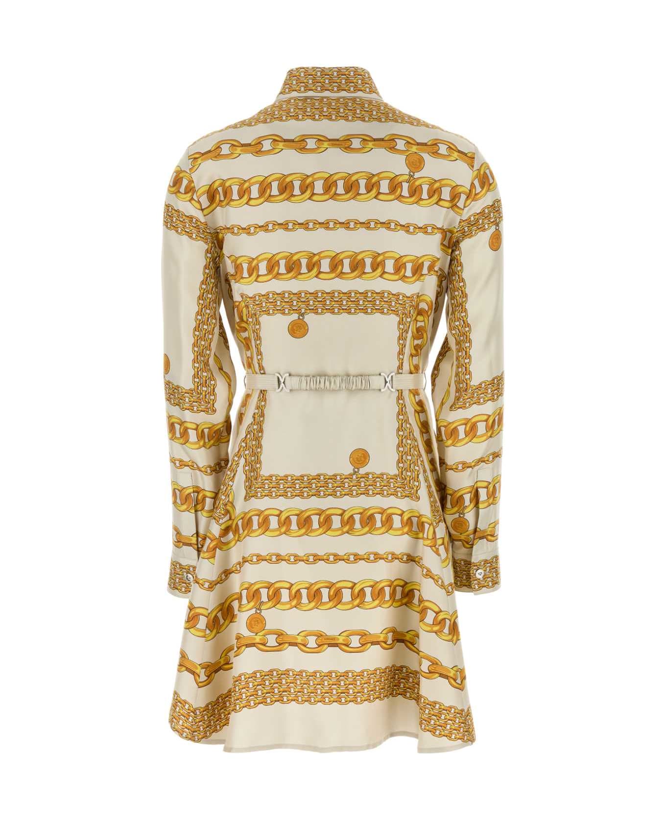 Versace Printed Silk Dress - BONEGOLD