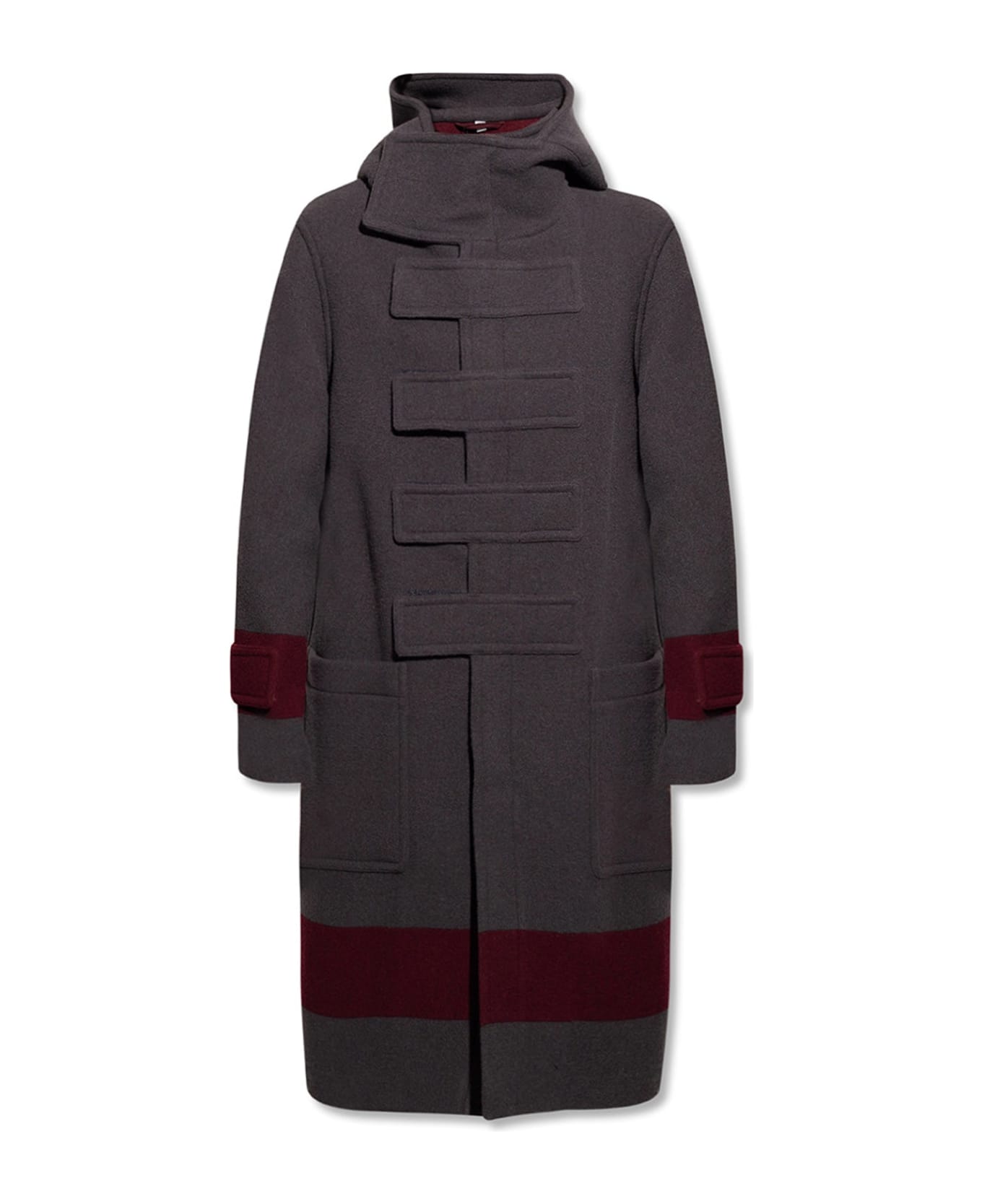 Burberry Wool Hooded Coat - Gray