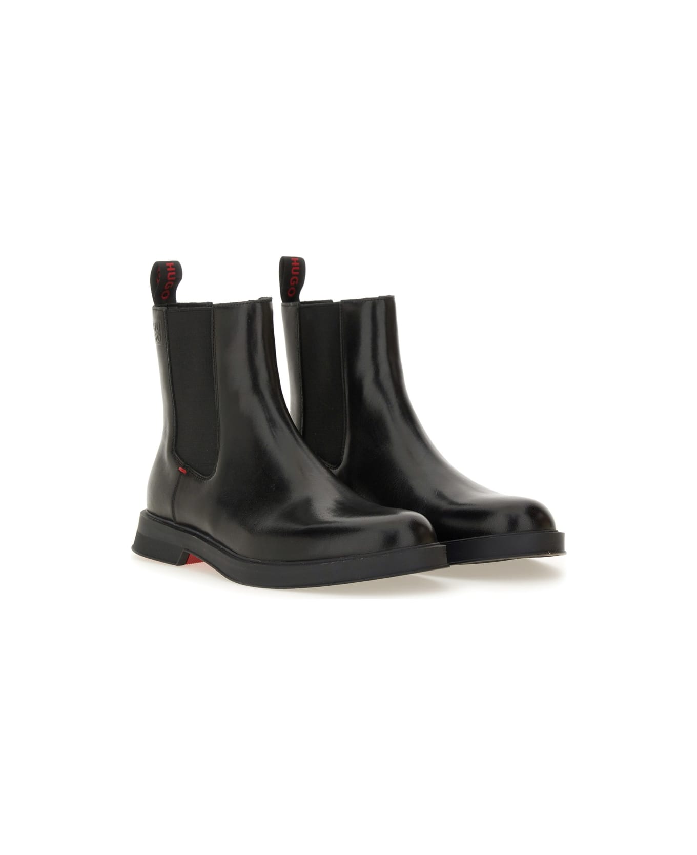 Hugo Boss Leather Chelsea Boot - BLACK