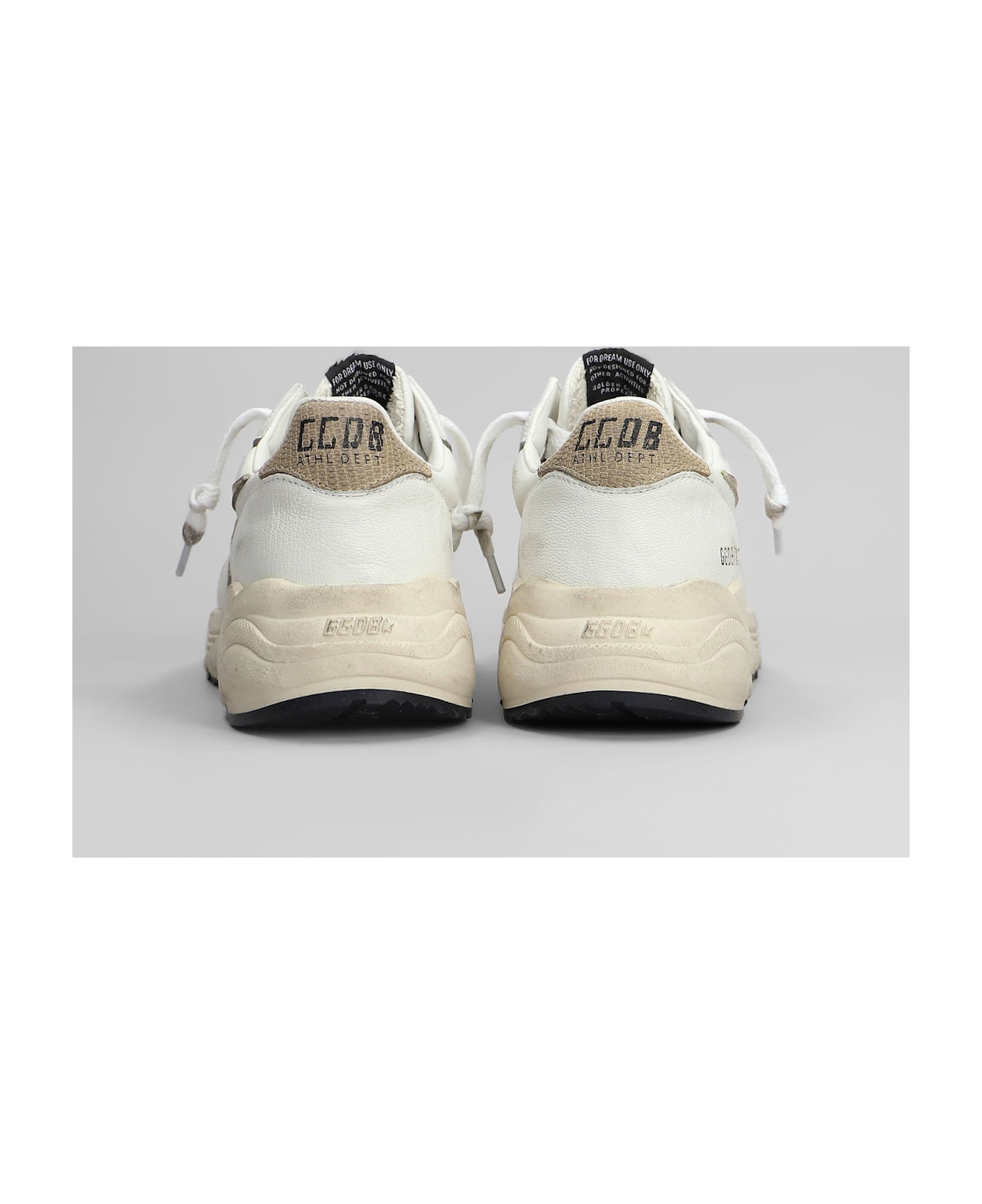 Golden Goose Running Sneakers In White Leather - white