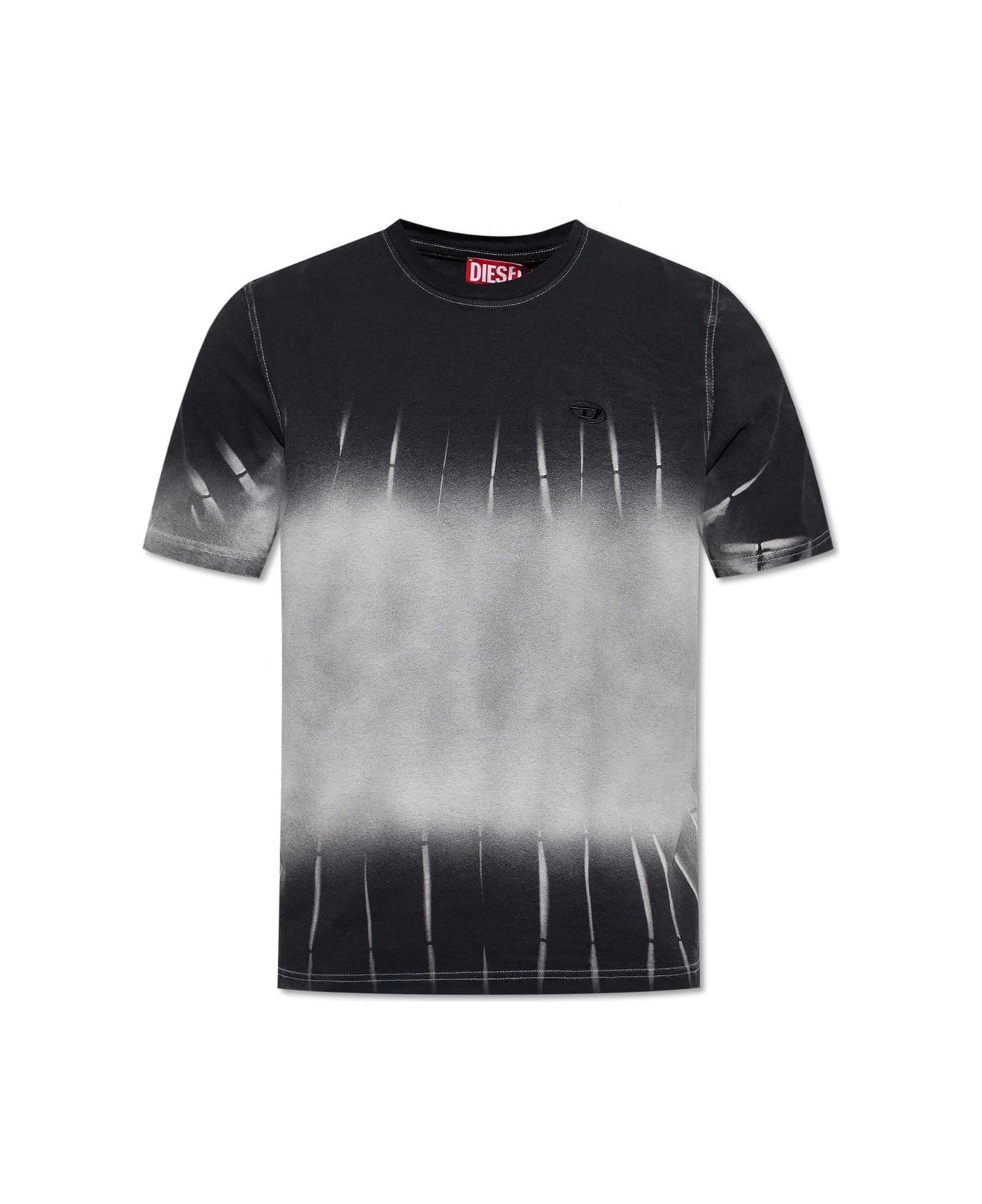Diesel T-adjust-r21 Crewneck T-shirt - TIE DIE BLACK