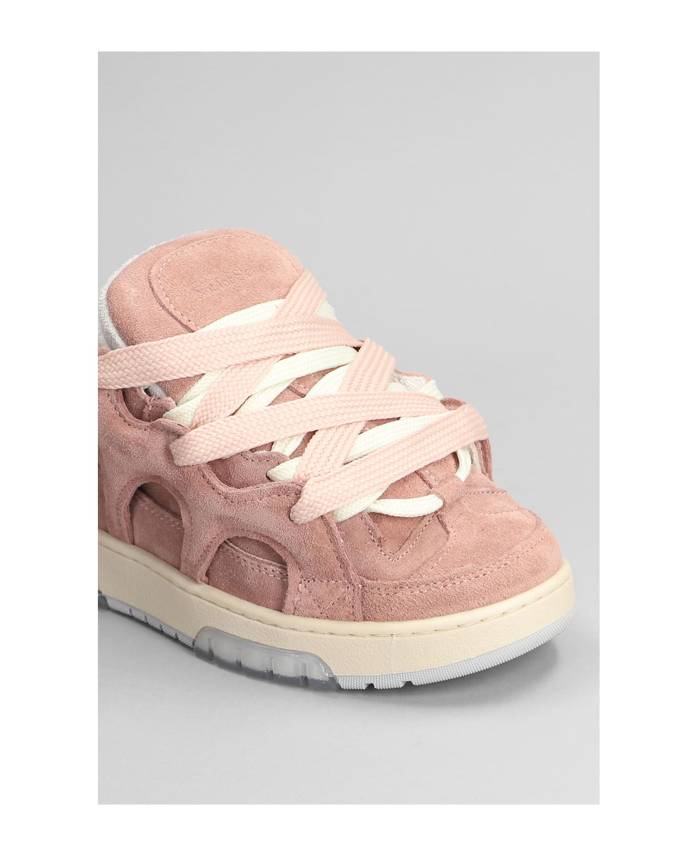 Paura Santha 1 Sneakers In Rose-pink Suede - rose-pink