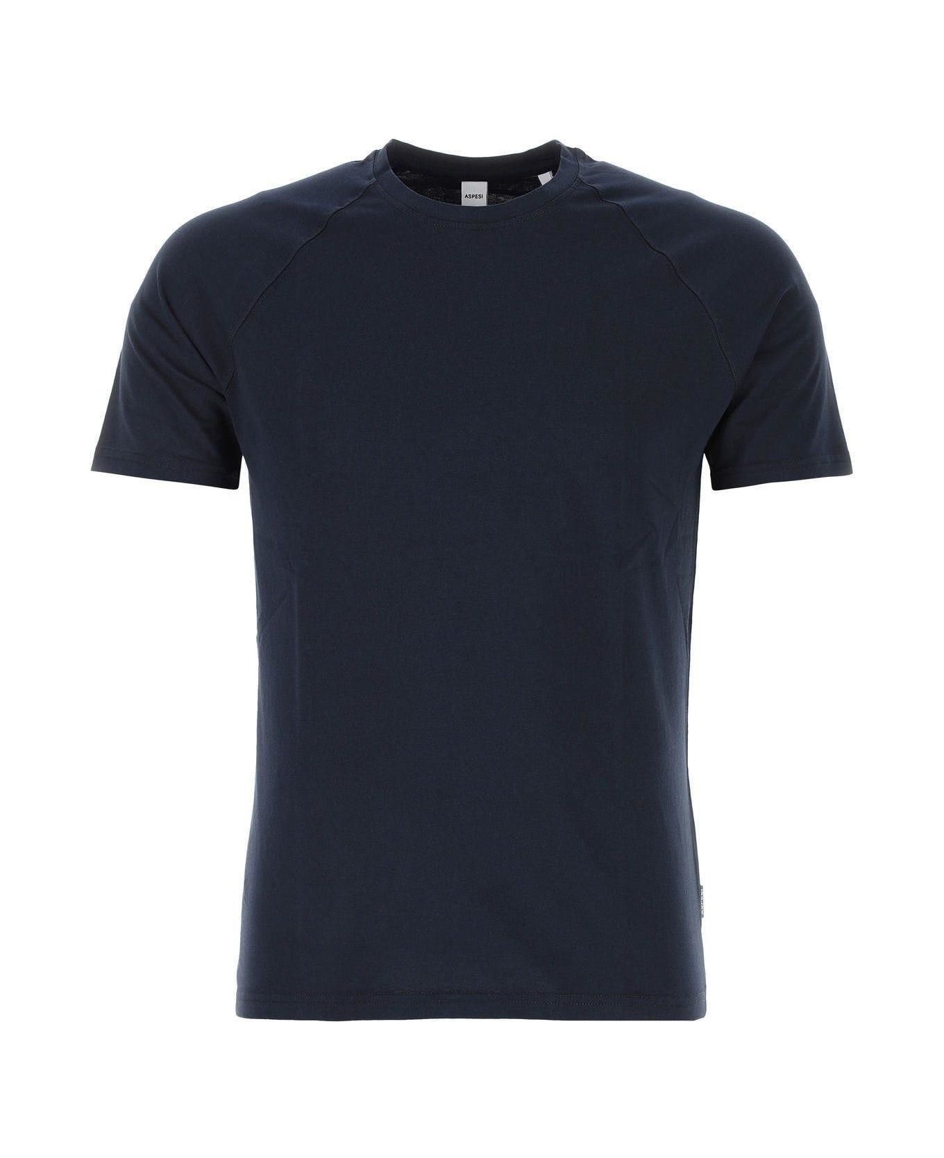 Aspesi Navy Blue Cotton T-shirt - Navy