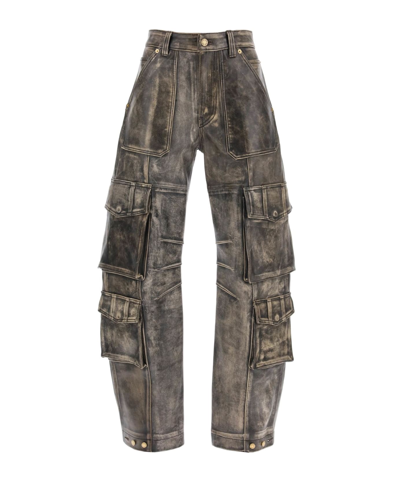 Golden Goose Irin Cargo Pants In Vintage-effect Nappa Leather - VINTAGE BROWN (Brown)